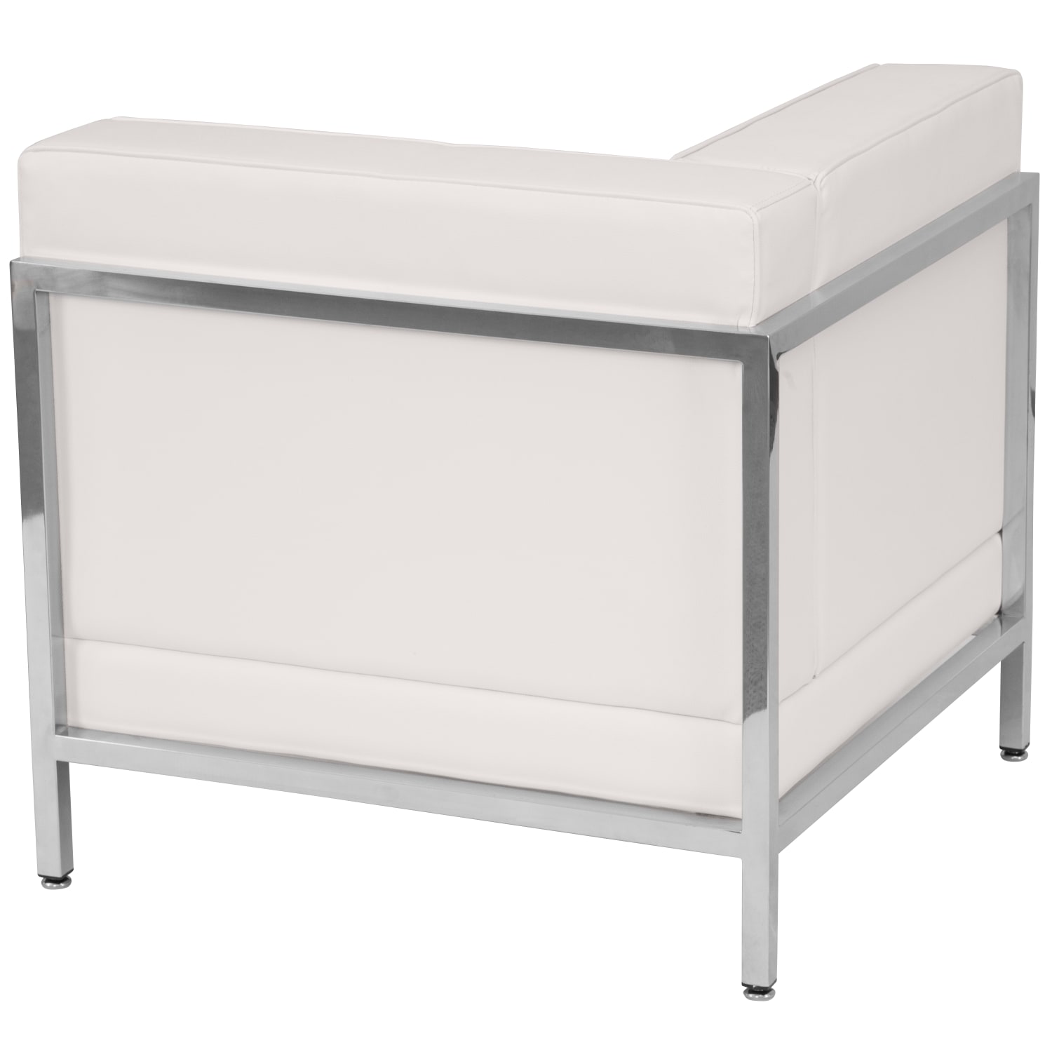 Flash Furniture HERCULES Imagination Series Contemporary Modular Left Corner Chair with Quilted Tufted Seat and Encasing Frame, Melrose White - Image 4