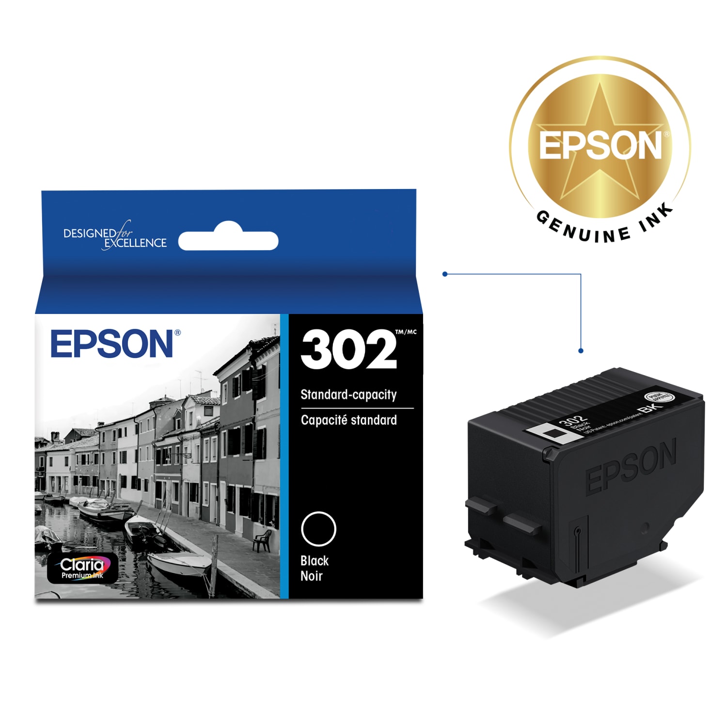 Epson 302 Claria Black Ink Cartridge, T302020-S - Image 3