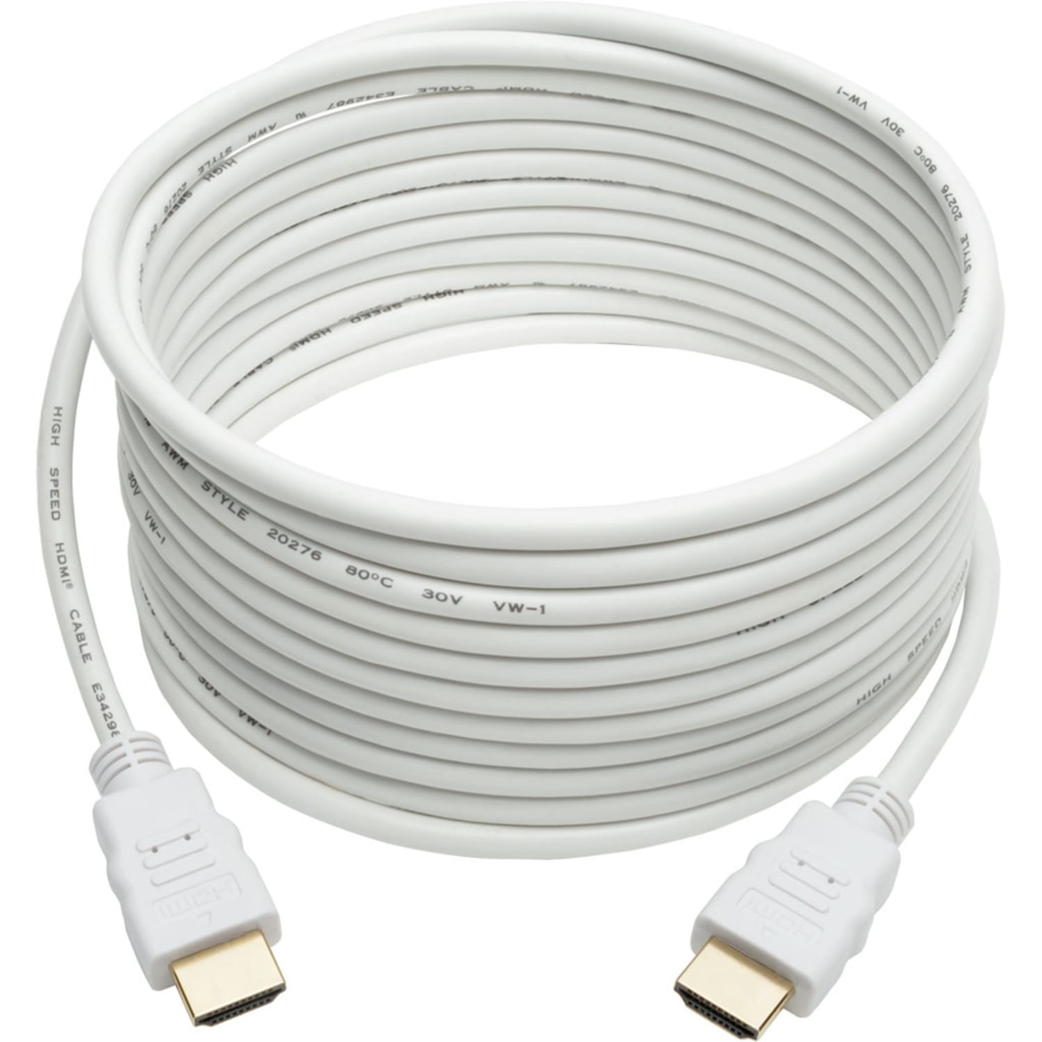Eaton Tripp Lite Series High-Speed HDMI Cable, Gripping Connectors, 4K @30Hz (M/M), White, 16 ft. (4.88 m) - HDMI  - P568016WH - Image 3