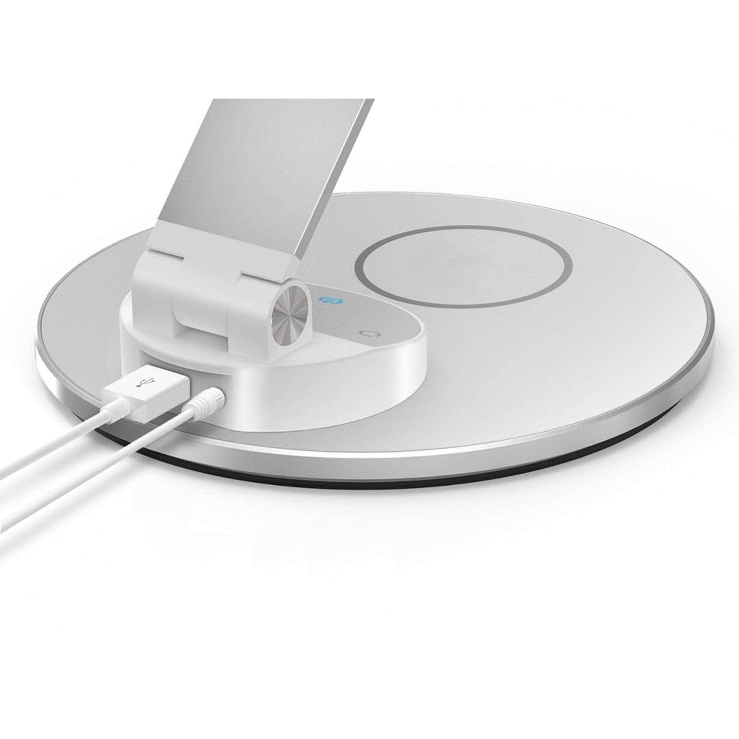 WorkPro LED USB Desk Lamp with Wireless Charger, 16-1/2inH, White/Silver - Image 6