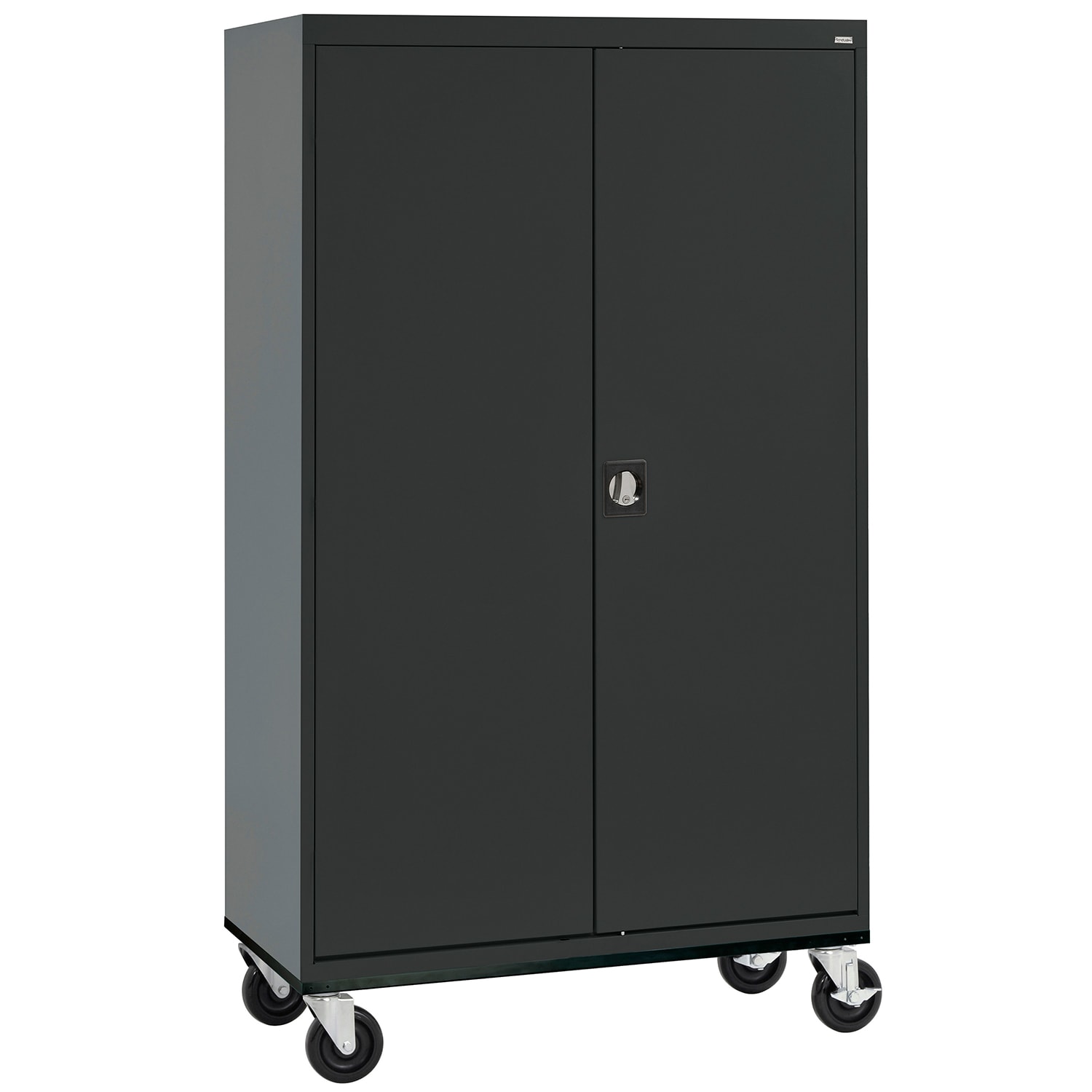 Sandusky Transport Series 46inW Heavy-Duty Assembled Mobile Wardrobe Storage Cabinet, Black - Image 4