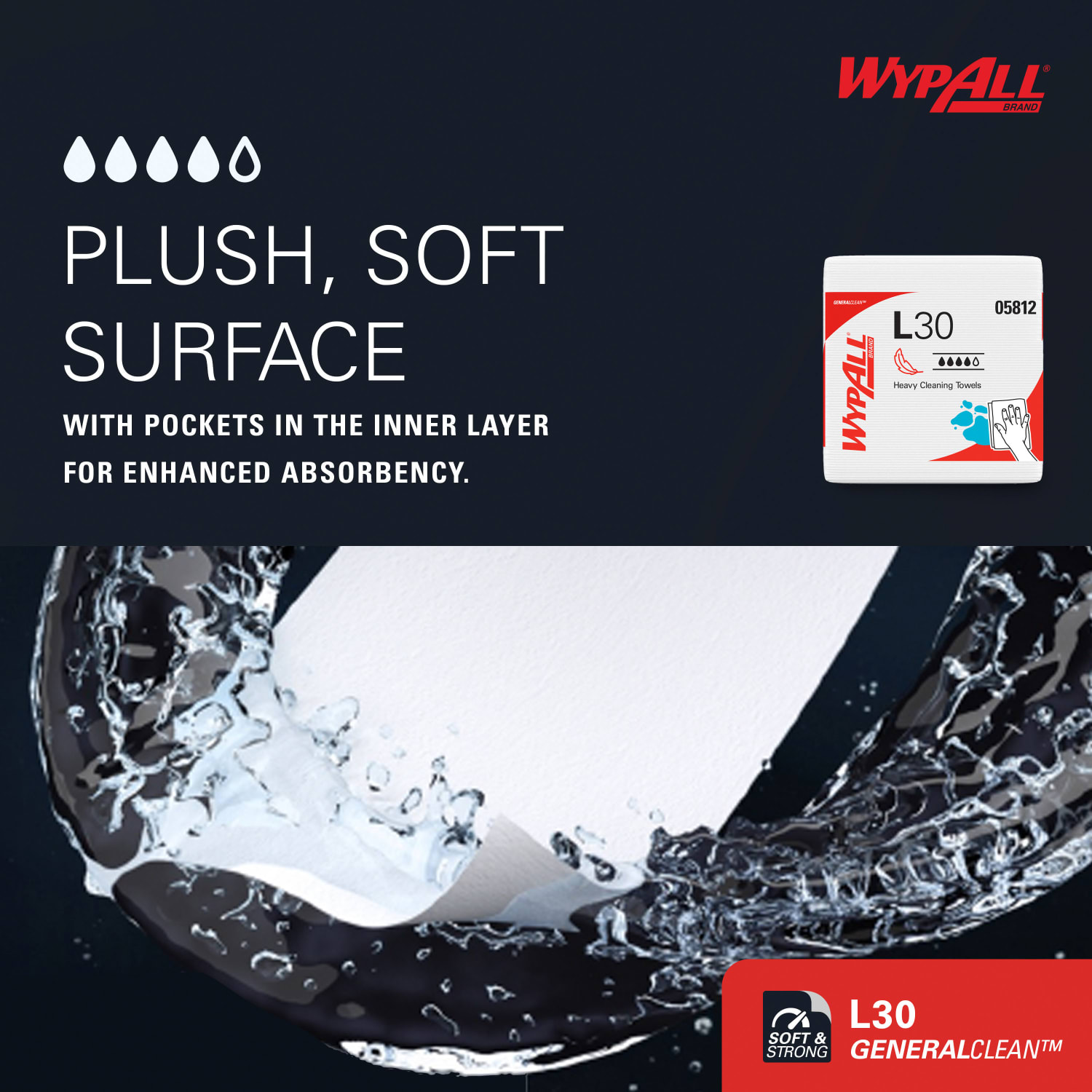 Wypall L30 Economizer Wipes, 12 1/2in x 13in, White, 90 Wipes Per Pack, Case Of 12 Packs - Image 5