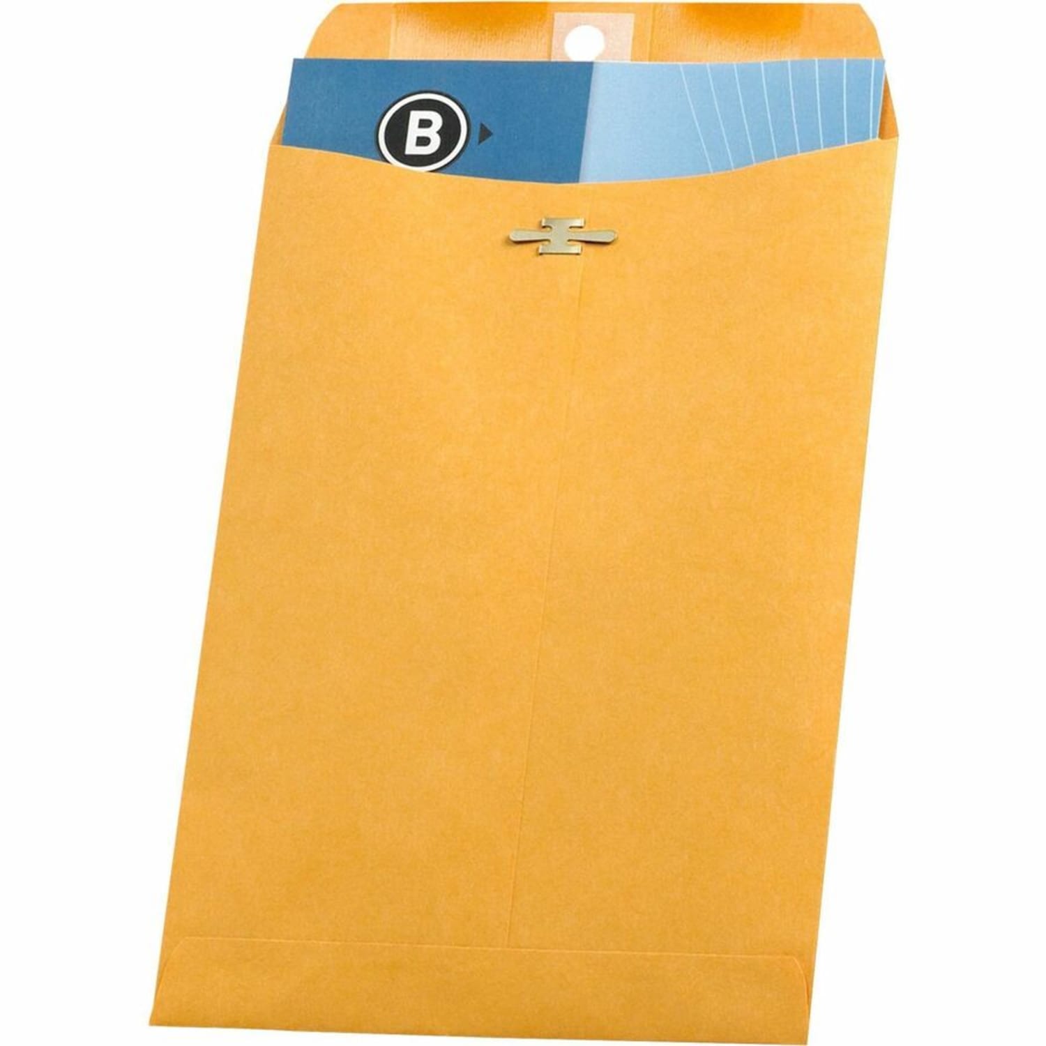 Business Source Heavy-duty Clasp Envelopes - Clasp - #63 - 6 1/2in Width x 9 1/2in Length - 28 lb - Clasp - Kraft - Kraft - 100 / Box - Image 3