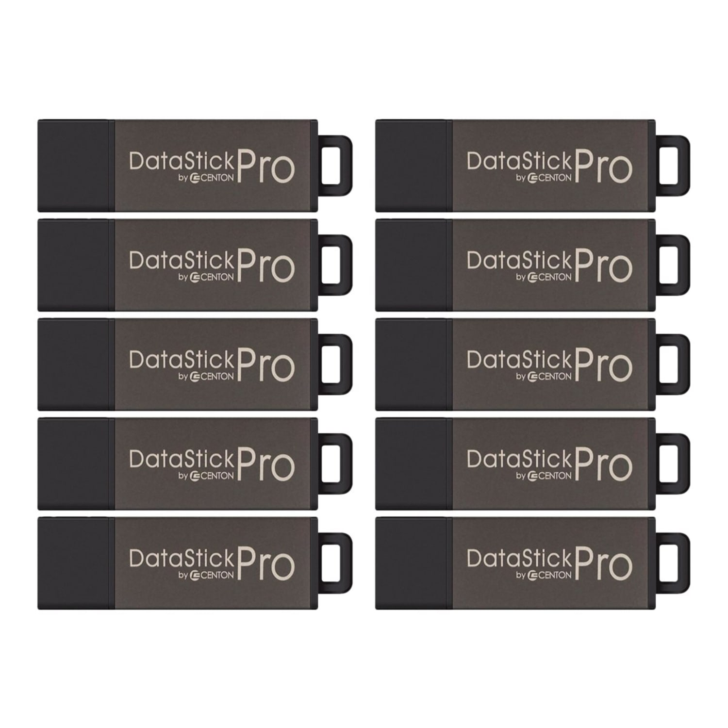 Centon DataStick Pro USB 2.0 Flash Drives, 4GB, Gray, Pack Of 10 Drives - Image 4