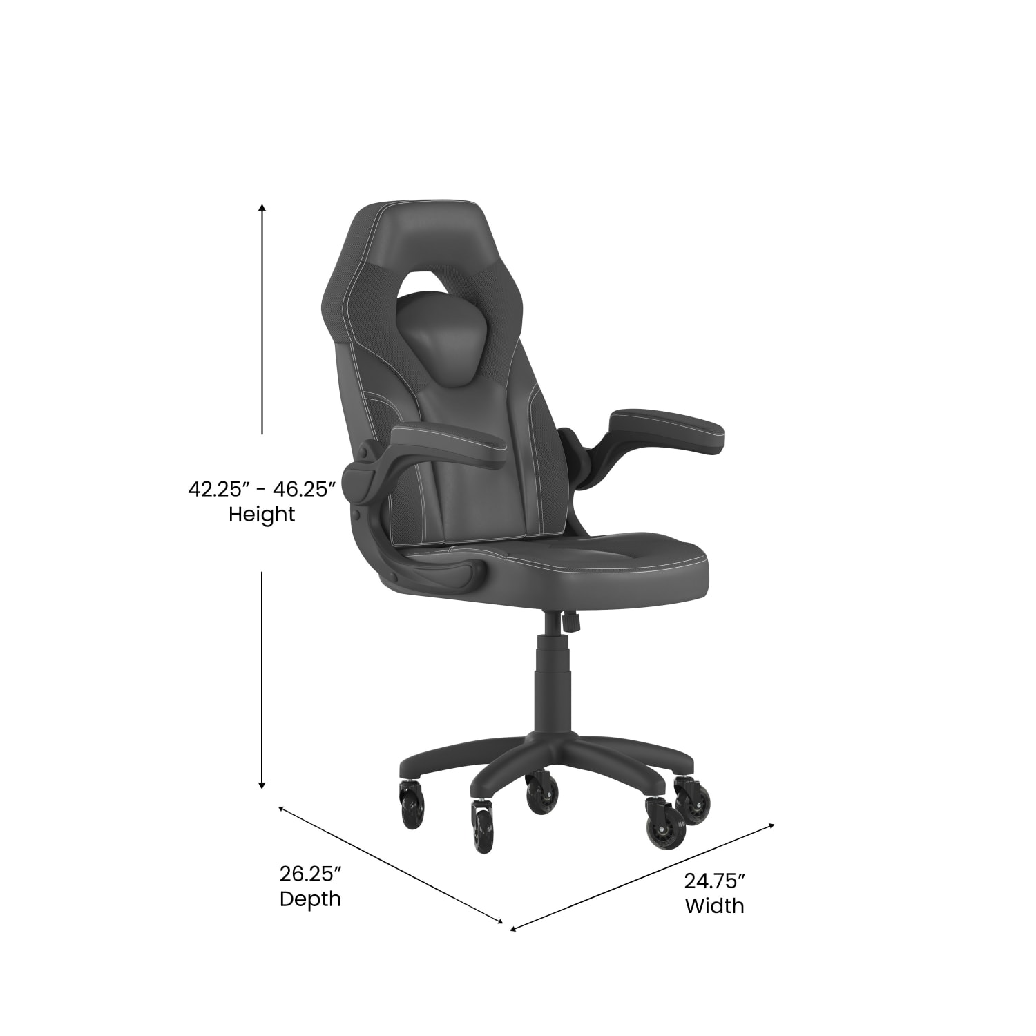Flash Furniture X10 Racing Ergonomic Faux Leather Computer Gaming Chair Black PopularChairscom