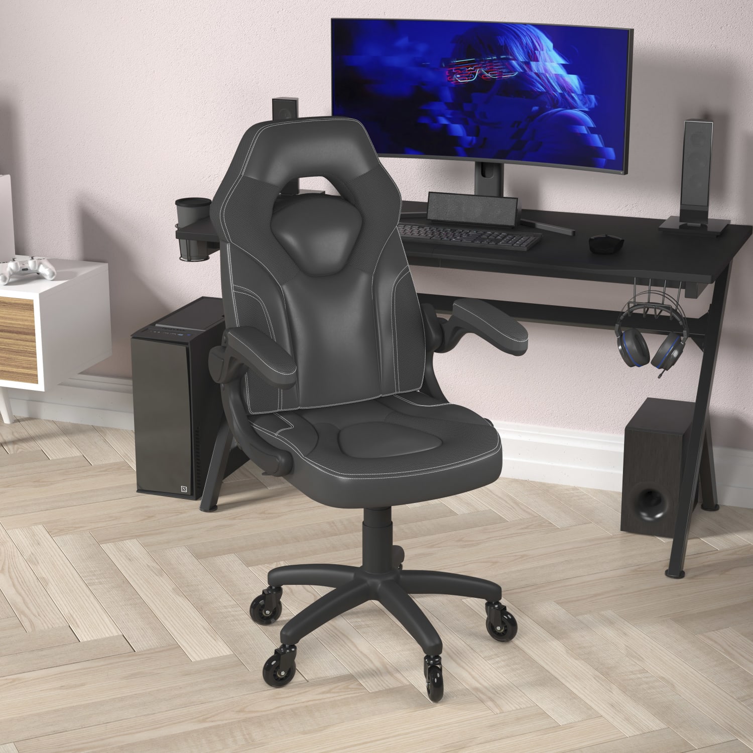 Flash Furniture X10 Racing Ergonomic Faux Leather Computer Gaming Chair Black PopularChairscom