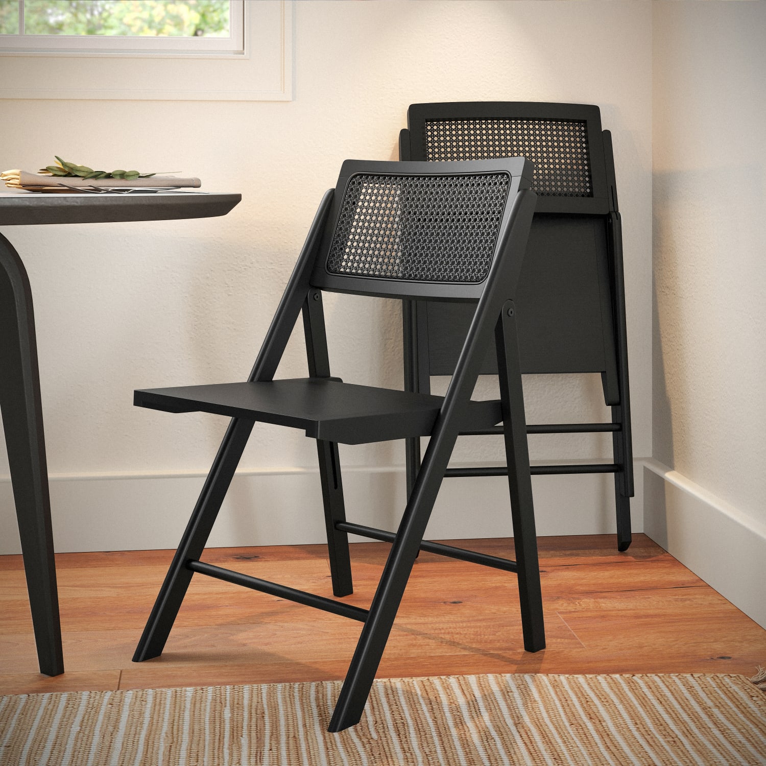 Flash Furniture Galene Folding Chairs NaturalBlack Set Of 2 Chairs PopularChairscom Flash Furniture Galene Folding Chairs NaturalBlack Set Of 2 Chairs PopularChairscom