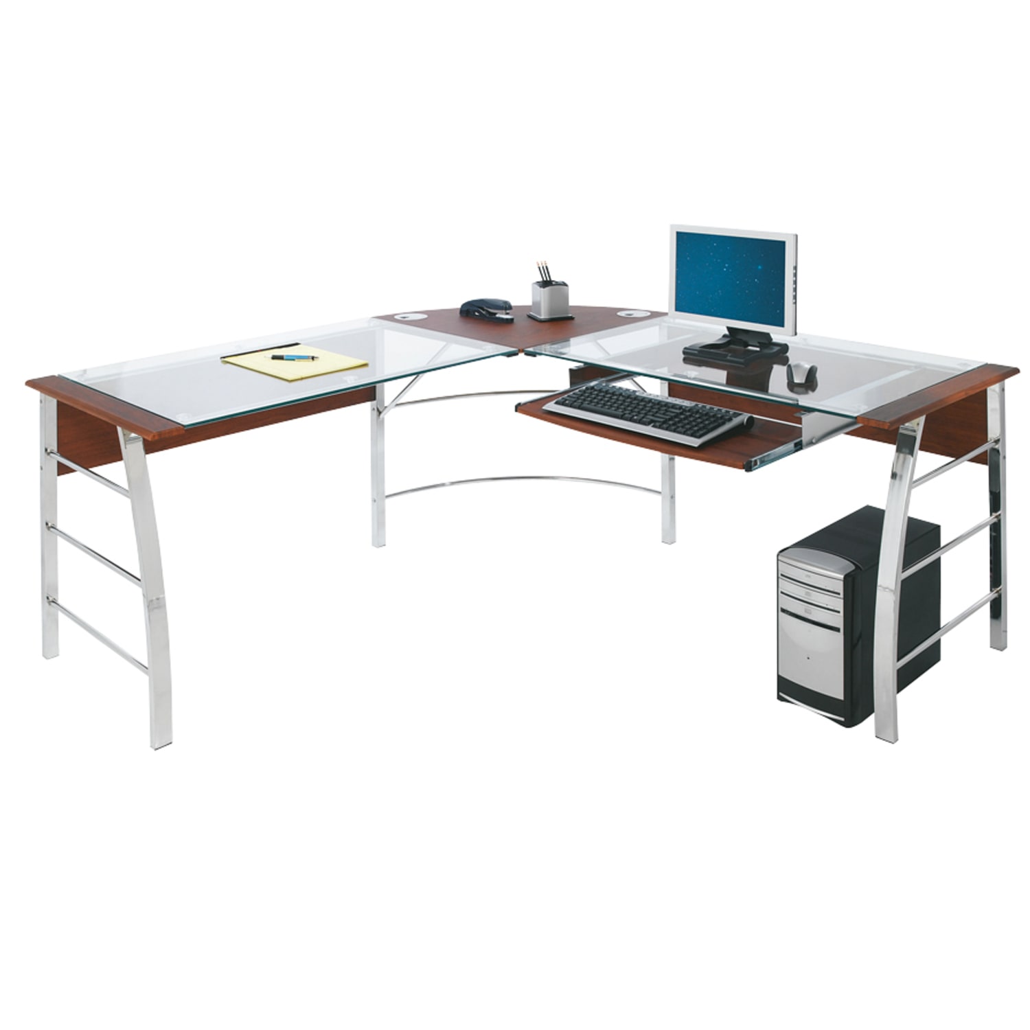 Realspace Mezza 62inW L Shape Corner Desk BlackChrome PopularChairscom