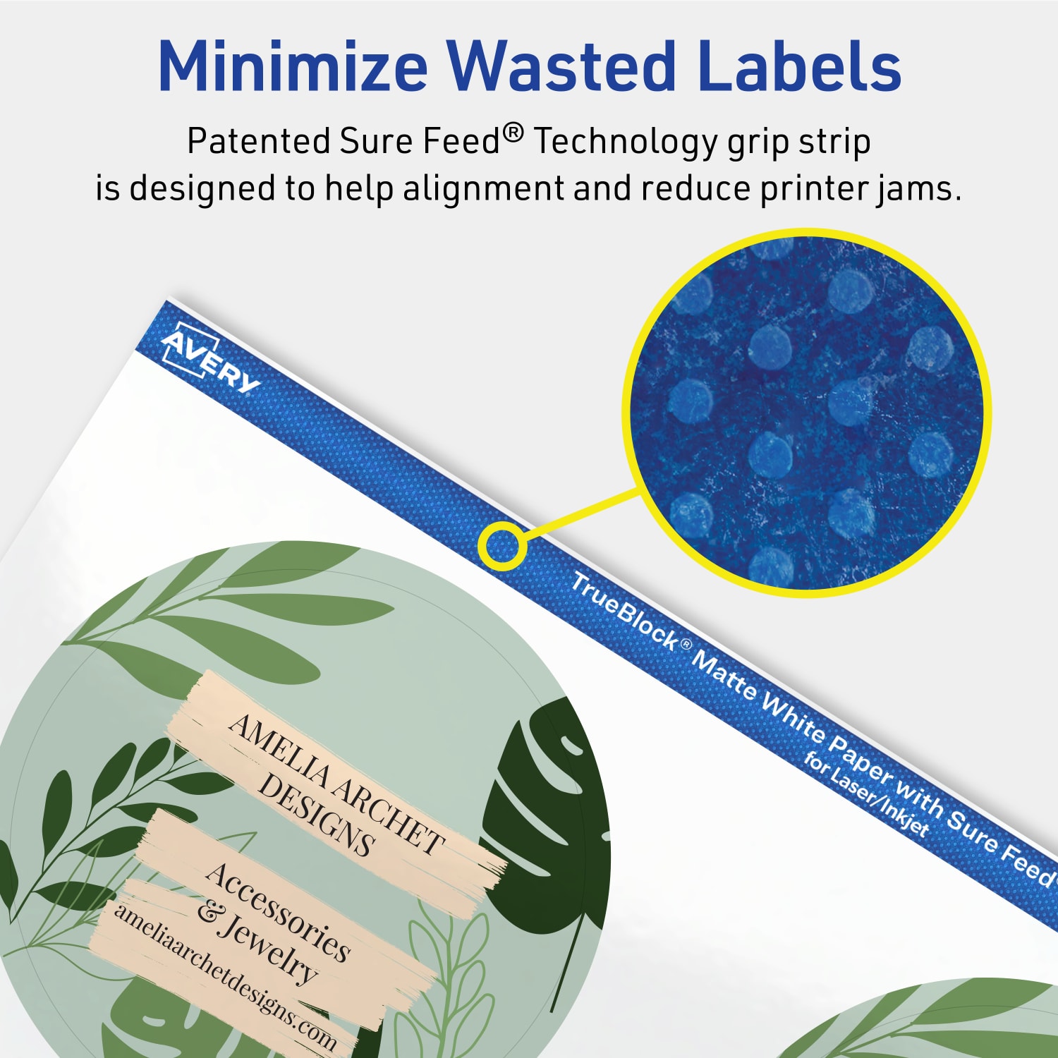 Avery Print-To-The-Edge TrueBlock Labels With Sure Feed, 94513-TWMP100, Round, 3in, Matte White, Pack Of 600 - Image 5