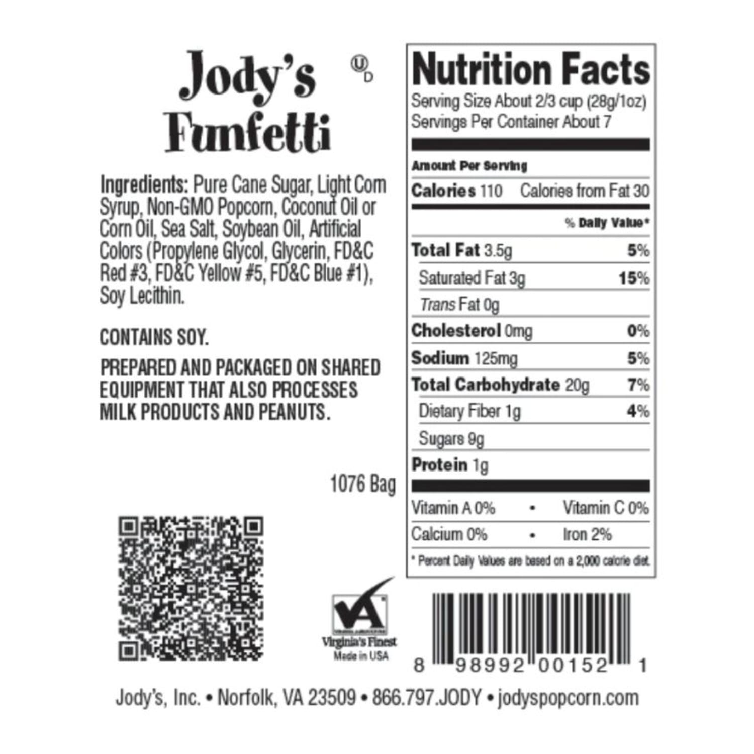 Jodys Popcorn Funfetti Popcorn, 7.5 Oz, Pack Of 6 Bags - Image 5