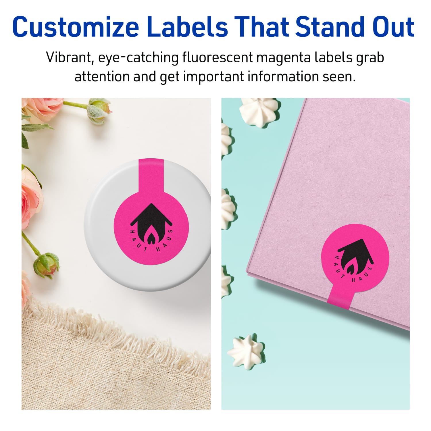 Avery Print-To-The-Edge Labels With Sure Feed Technology, 94116-NMP80, Lollipop, 1-1/2in x 4in, Matte Neon Magenta, Pack of 640 - Image 4