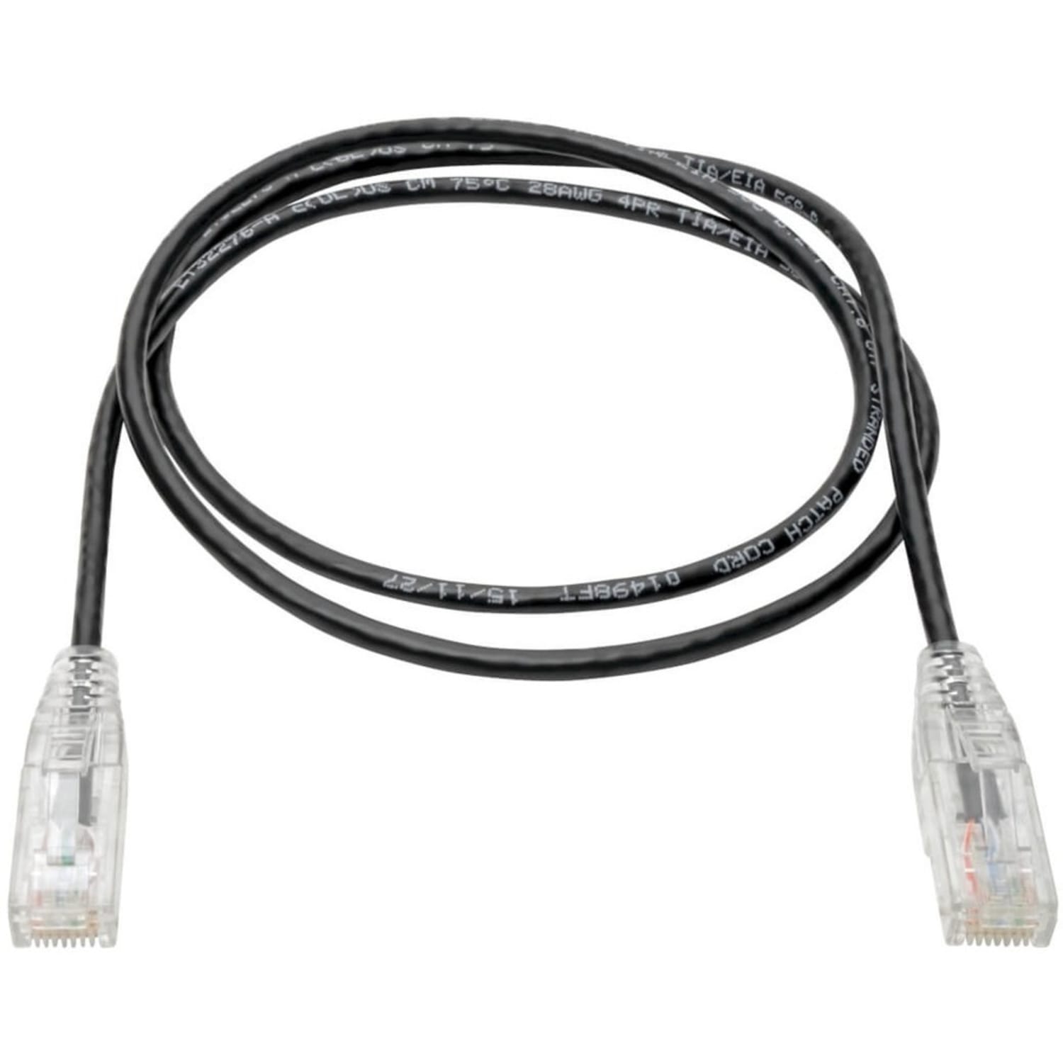 Tripp Lite Cat6 UTP Patch Cable (RJ45) - M/M, Gigabit, Snagless, Molded, Slim, Black, 2 ft - 2 ft Category 6 Network Cable  - N201S02BK - Image 3