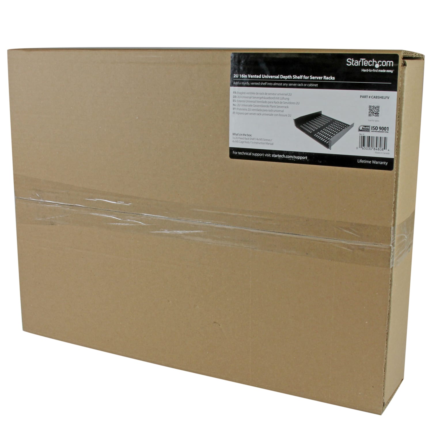 StarTech.com 2U 16in Universal Vented Rack Mount Cantilever Shelf - Fixed Server Rack Cabinet Shelf - 50lbs / 23kg - Image 4