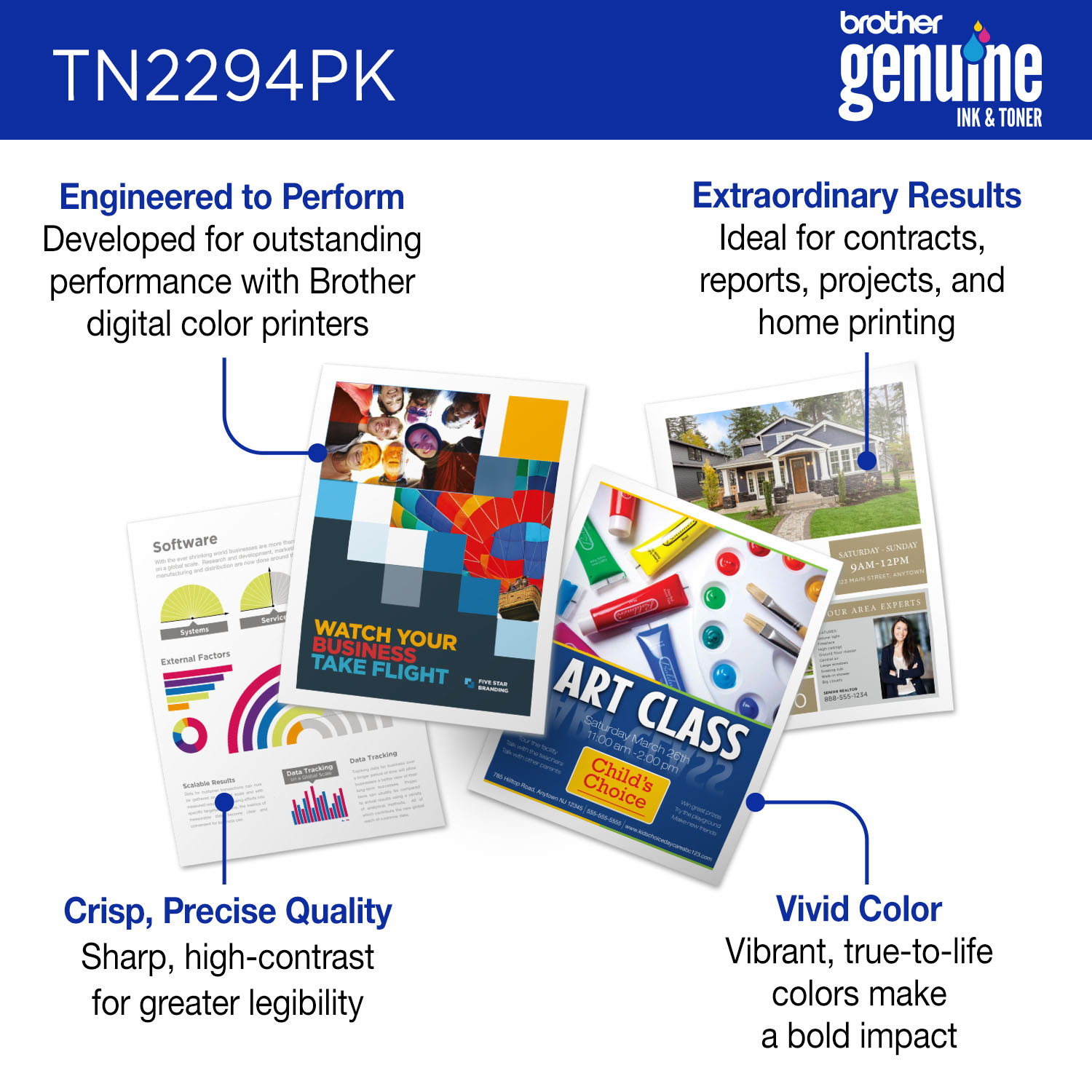 Brother TN229 Black/Cyan/Magenta/Yellow Toner Cartridges, Pack Of 4 Cartridges, (TN2294PK) - Image 4