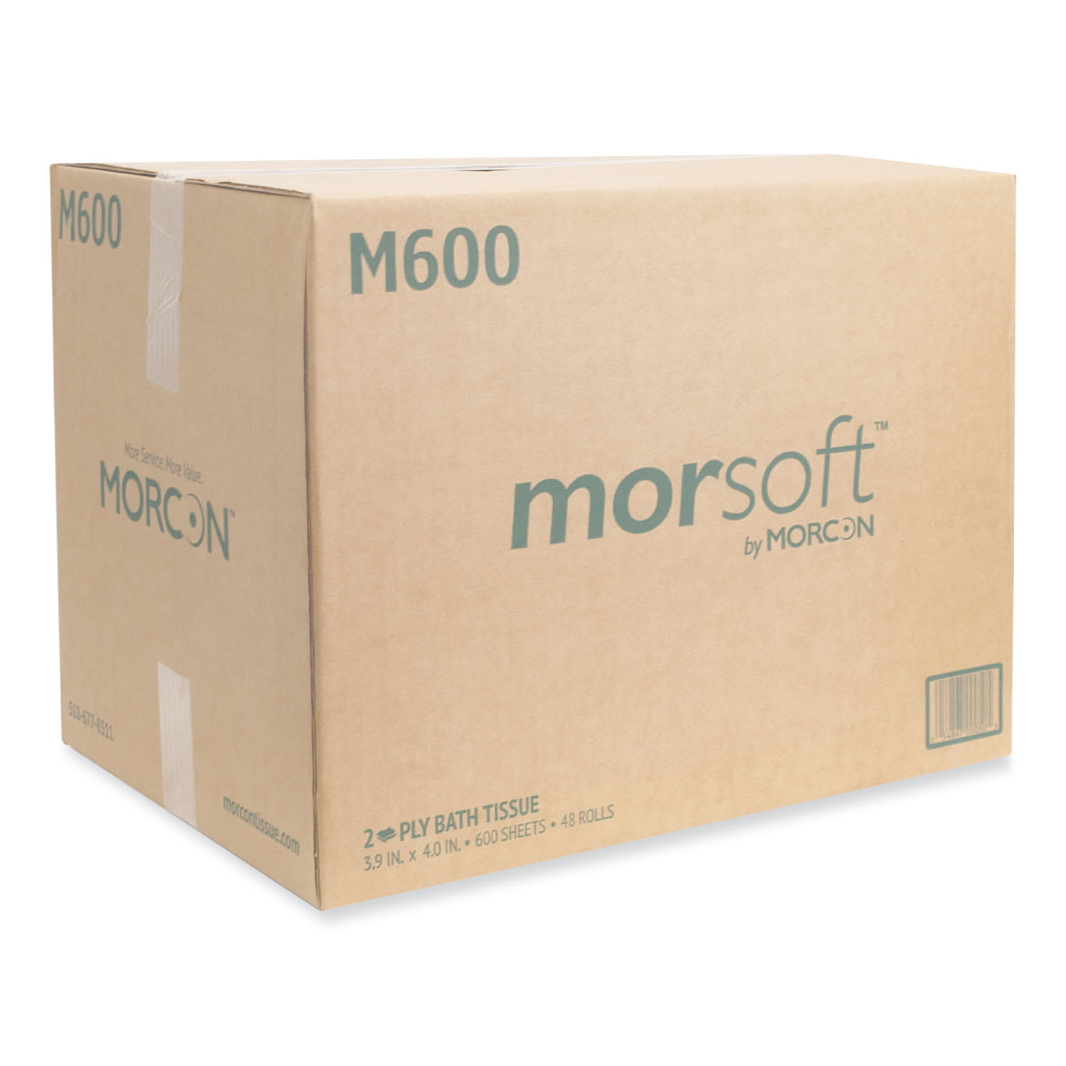 Morcon Tissue Morsoft Controlled Bath Tissue, Septic Safe, 2-Ply, White, 600 Sheets/Roll, 48 Rolls/Carton - Image 3