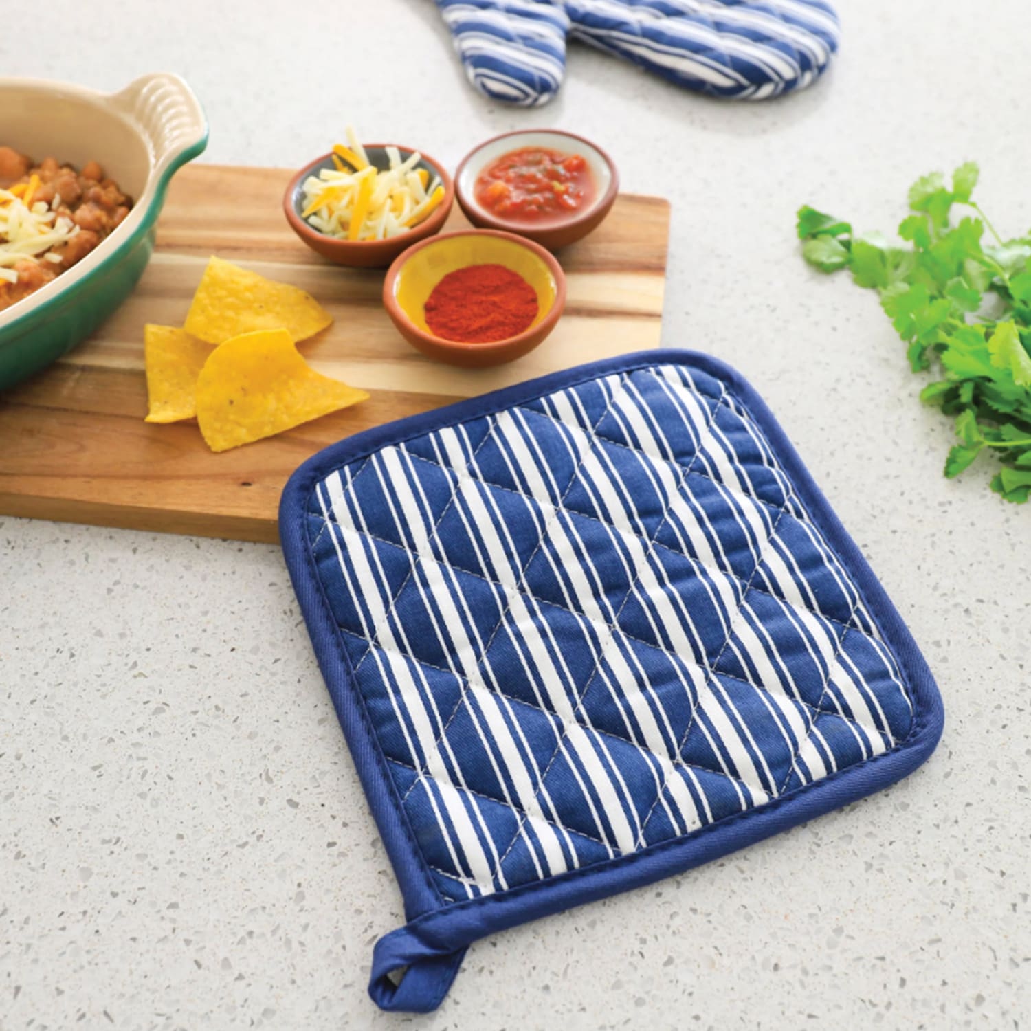 Better Houseware Striped Pot Holder, 7in x 7in, Blue - Image 4