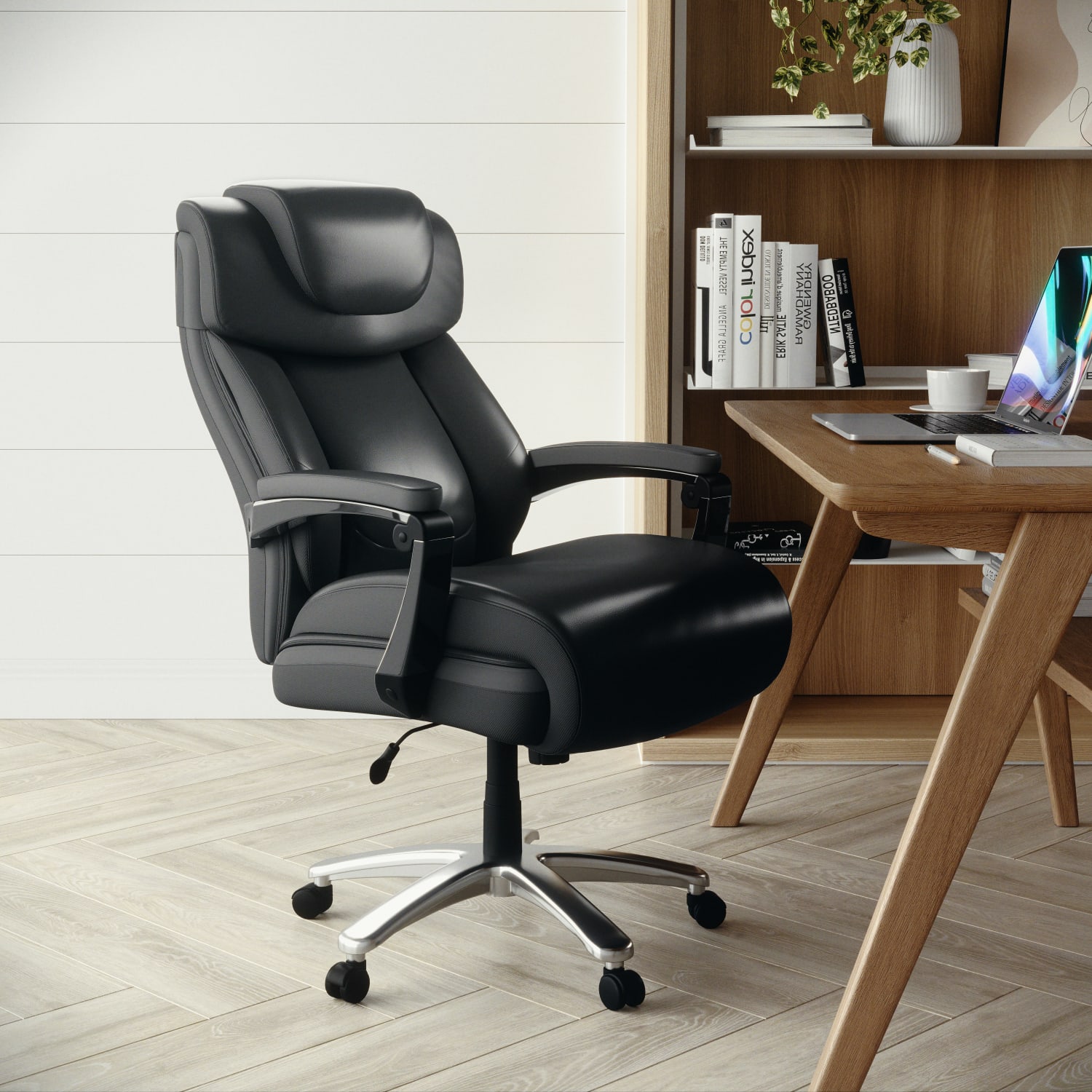 Flash Furniture Hercules Big Tall Ergonomic LeatherSoft Faux Leather Office Chair With HeightAdjustable Headrest BlackGray PopularChairscom Flash Furniture Hercules Big Tall Ergonomic LeatherSoft Faux Leather Office Chair With Height Adjustable Headrest BlackGray PopularChairscom