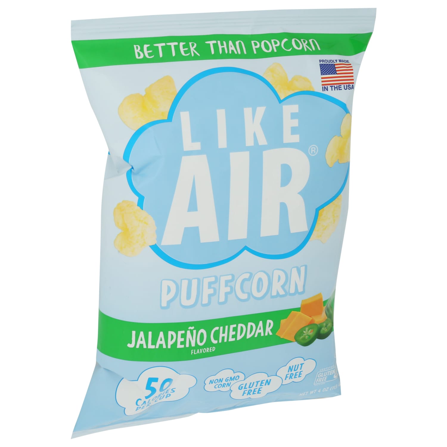 Like Air Corn Snack Puffcorn, Jalapeño Cheddar, 4 Oz, Total Qty 6 - Image 3