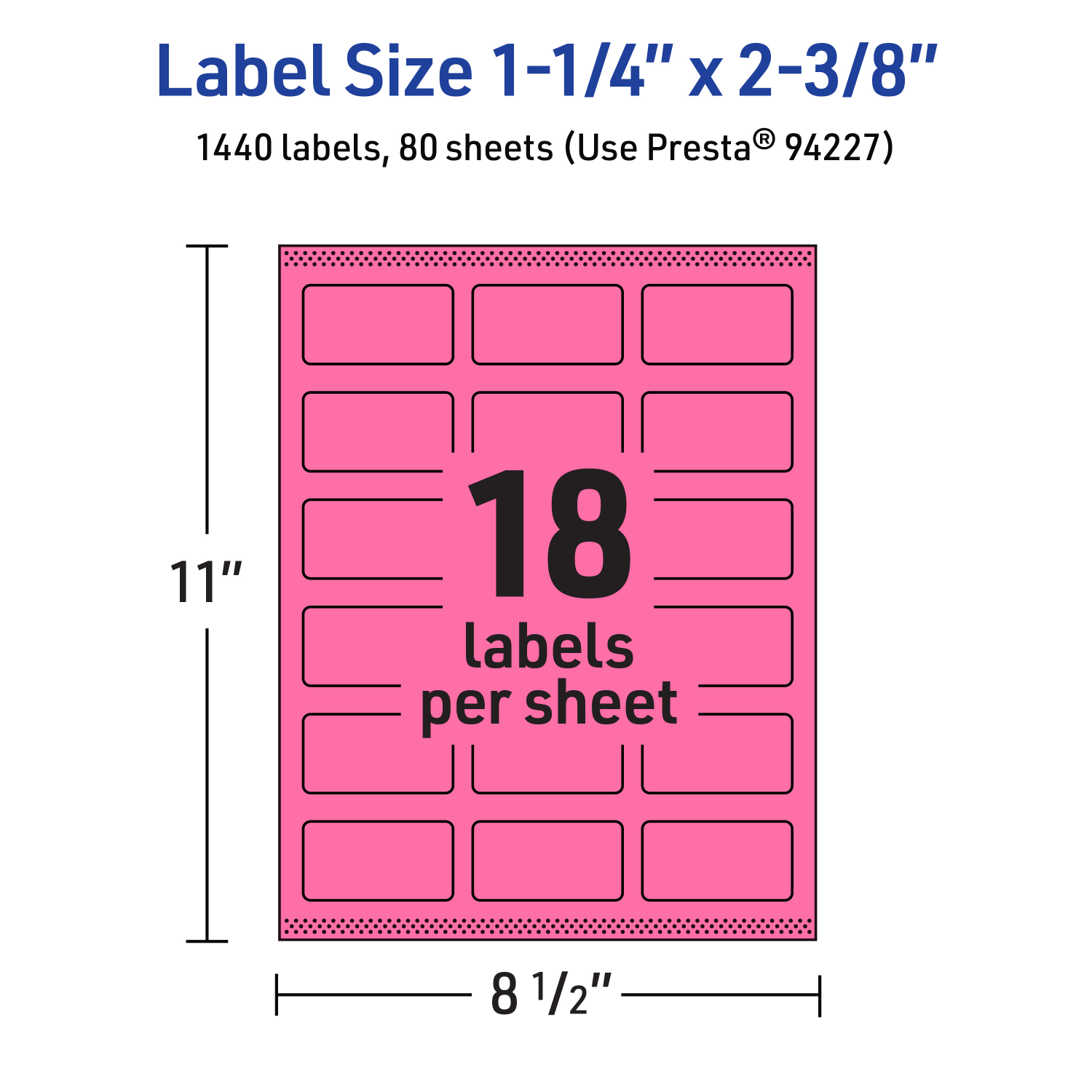 Avery Print-To-The-Edge Labels With Sure Feed Technology And Easy Peel, 94227-BPP80, Rectangle, 1-1/4in x 2-3/8in, Matte Bright Pink, Pack of 1440 - Image 6