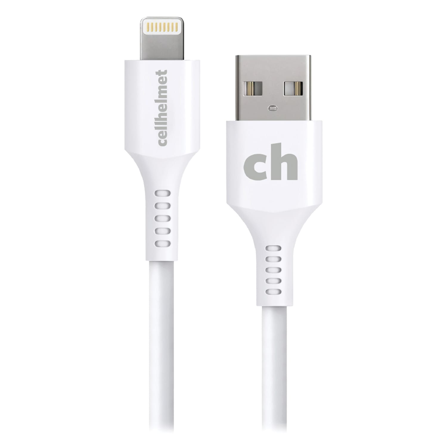 cellhelmet Charge And Sync USB-A To Lightning Round Cable, 10ft, White