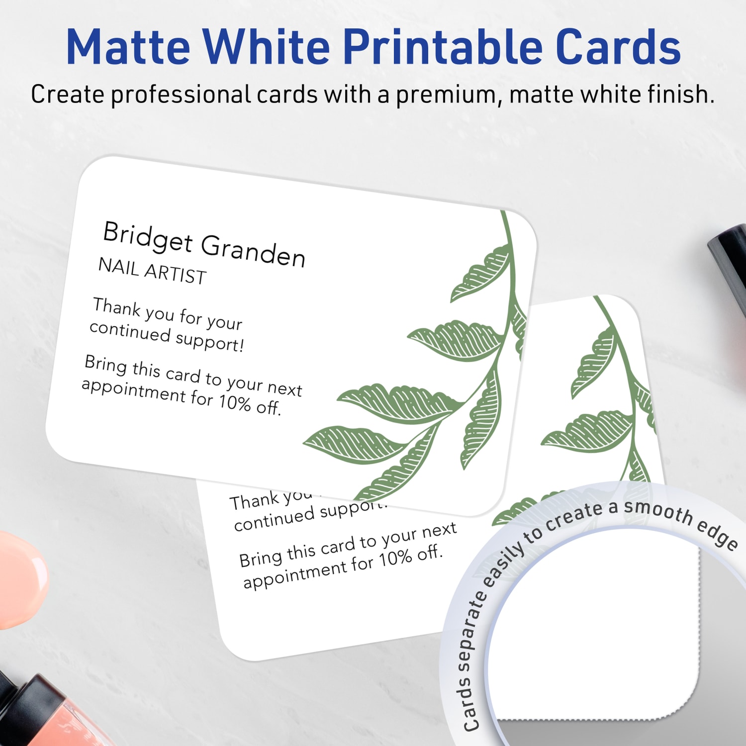 Avery Printable Postcards With Sure Feed Technology, 4in x 6in Rectangle Rounded Corners, Matte White, Pack Of 20 - Image 3