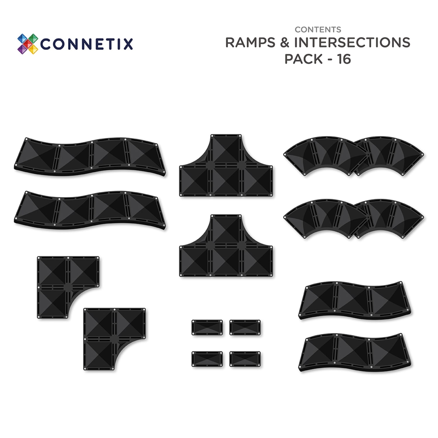 Connetix Magnetic Tiles Ramps & Intersections Pack, 16 Pieces - Image 3