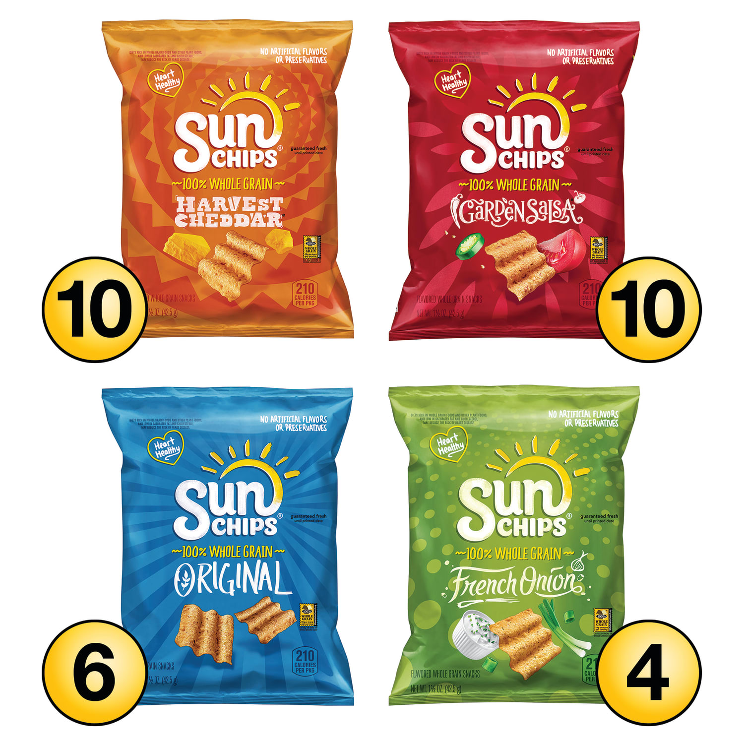 Frito-Lay Sunchips Variety Pack, 1.5 Oz Bags, Assorted Flavors, Pack Of 30 Bags - Image 4