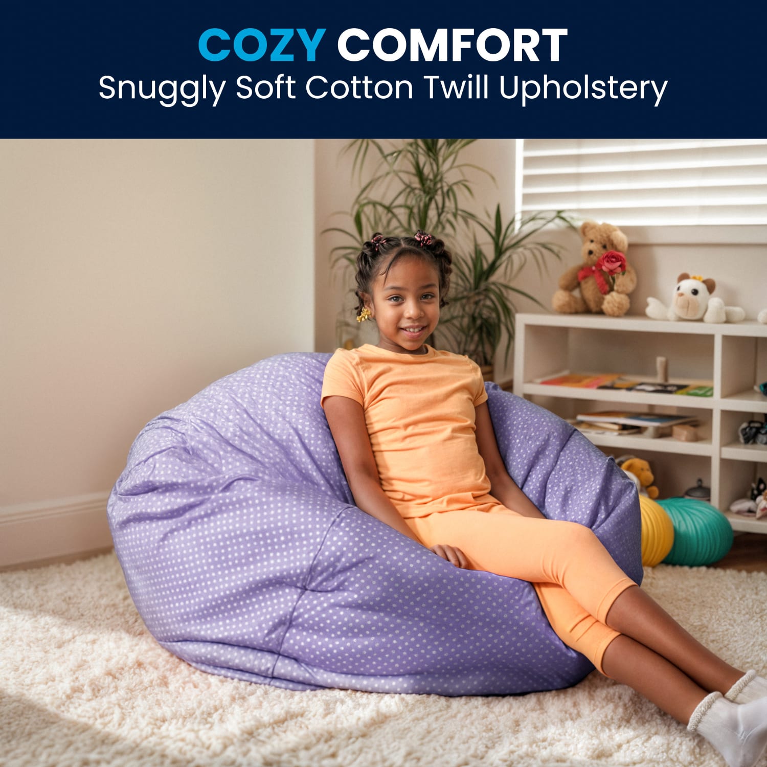 Flash Furniture Oversized Bean Bag Chair For Kids And Adults Lavender Dot PopularChairscom Flash Furniture Oversized Bean Bag Chair For Kids And Adults Lavender Dot PopularChairscom