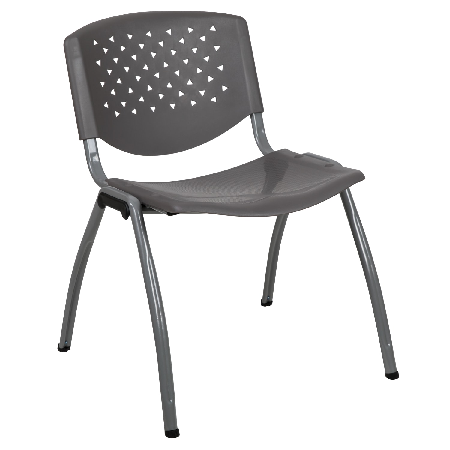 Flash Furniture HERCULES Series Plastic Stack Chair With Titanium Frame, Gray - Image 3