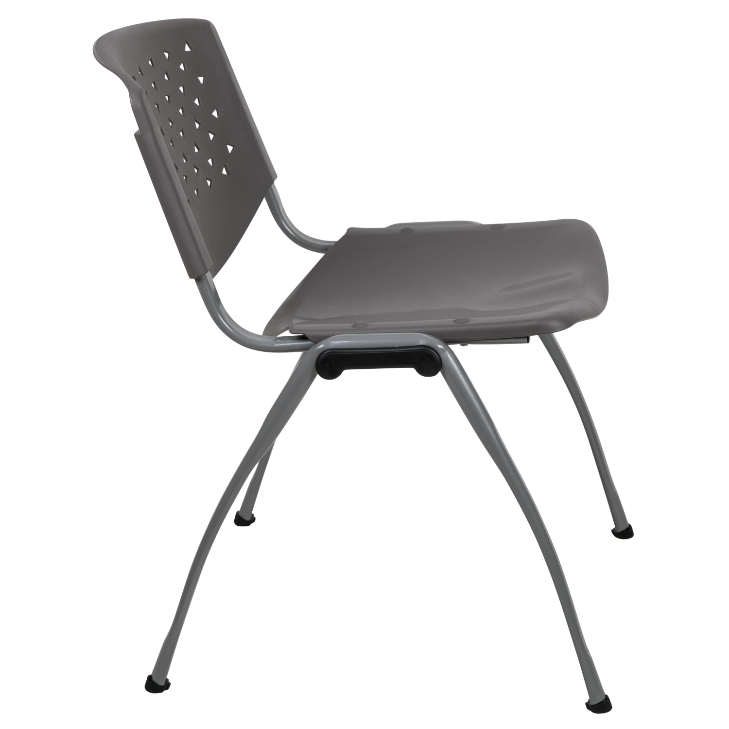 Flash Furniture HERCULES Series Plastic Stack Chair With Titanium Frame, Gray - Image 10