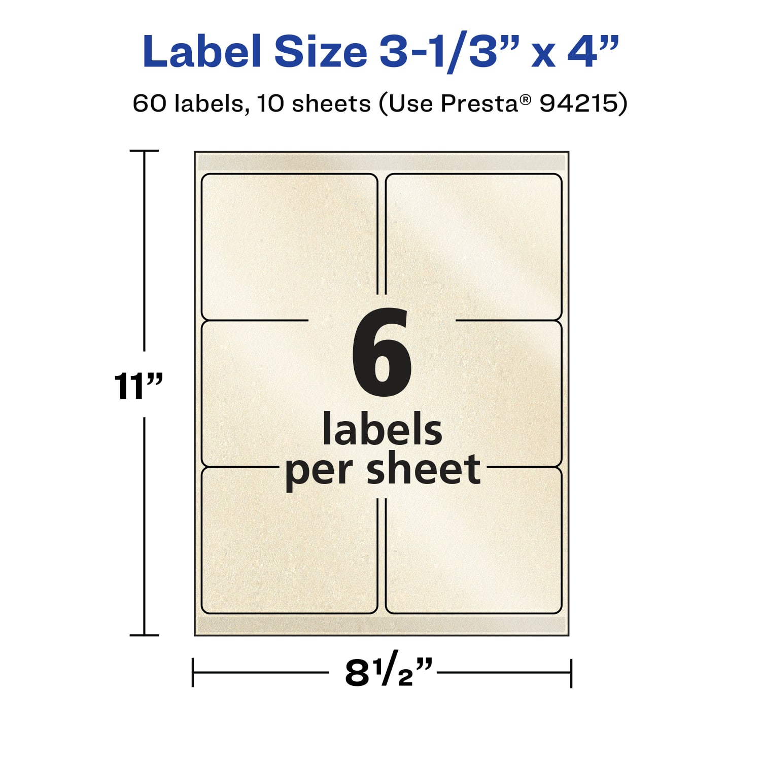 Avery Pearlized Permanent Labels With Sure Feed, 94215-PIP10, Rectangle, 3-1/3in x 4in, Ivory, Pack Of 60 Labels - Image 6