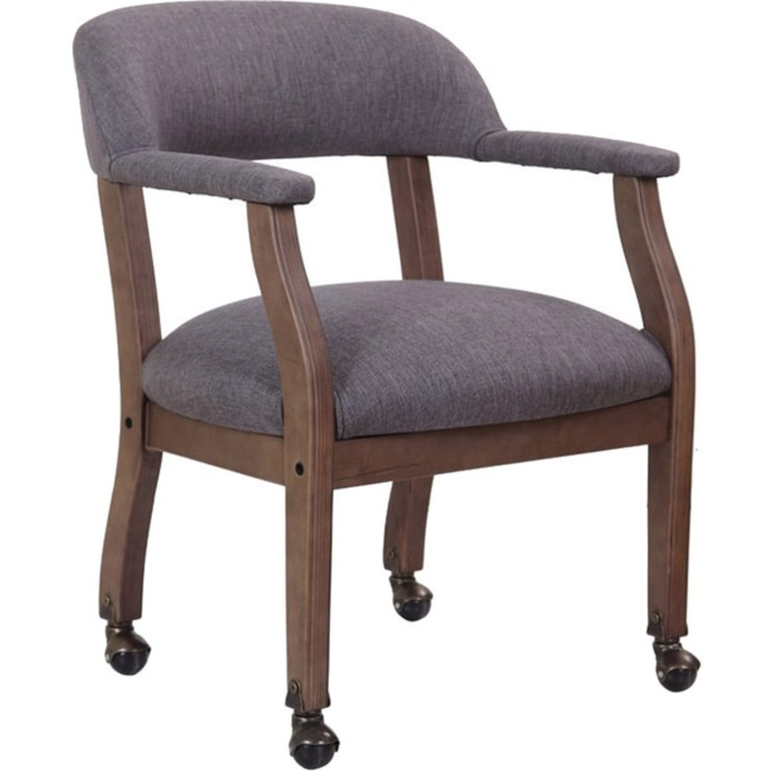 Boss Office Products Traditional Guest Chair, With Casters, Slate Gray/Brown - Image 6