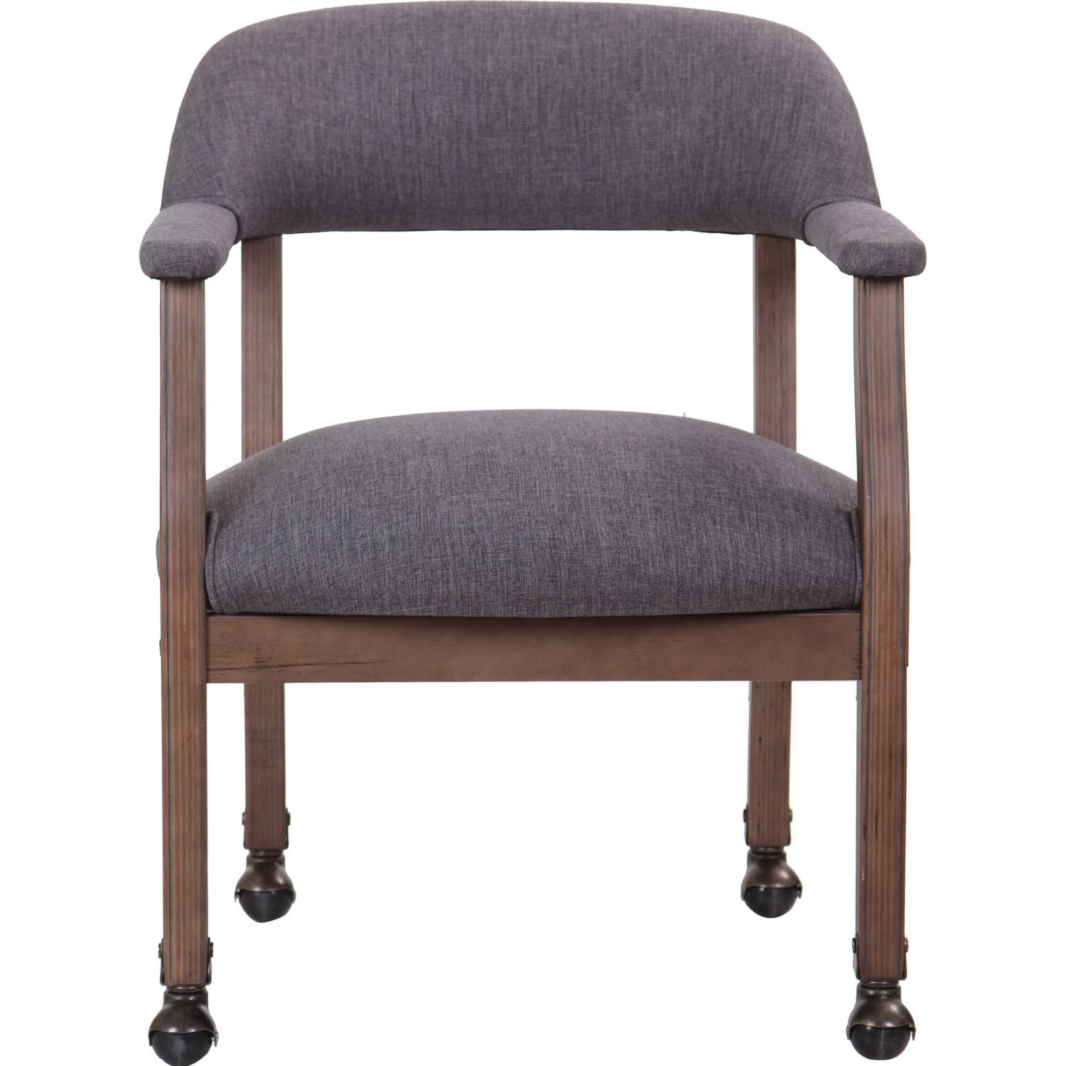 Boss Office Products Traditional Guest Chair, With Casters, Slate Gray/Brown - Image 7