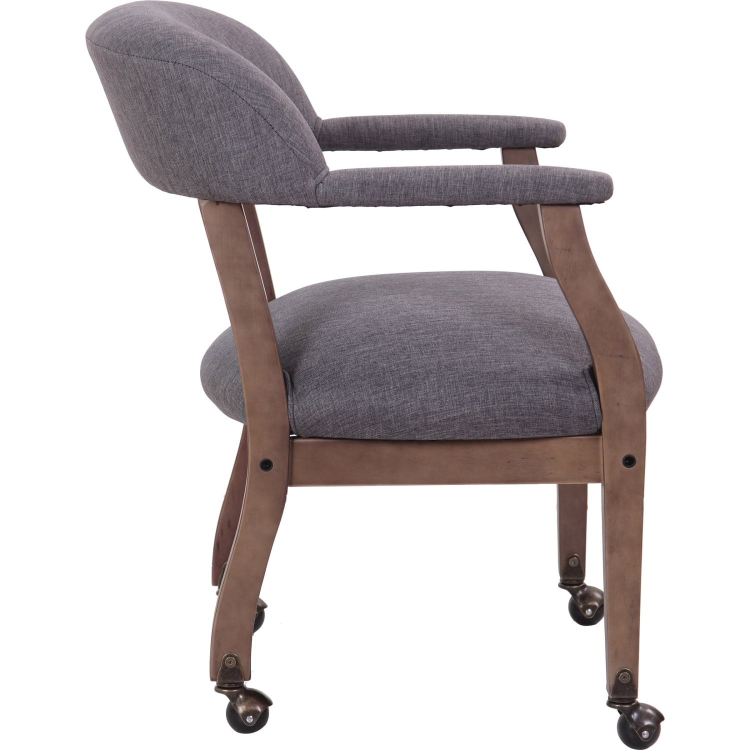 Boss Office Products Traditional Guest Chair, With Casters, Slate Gray/Brown - Image 8