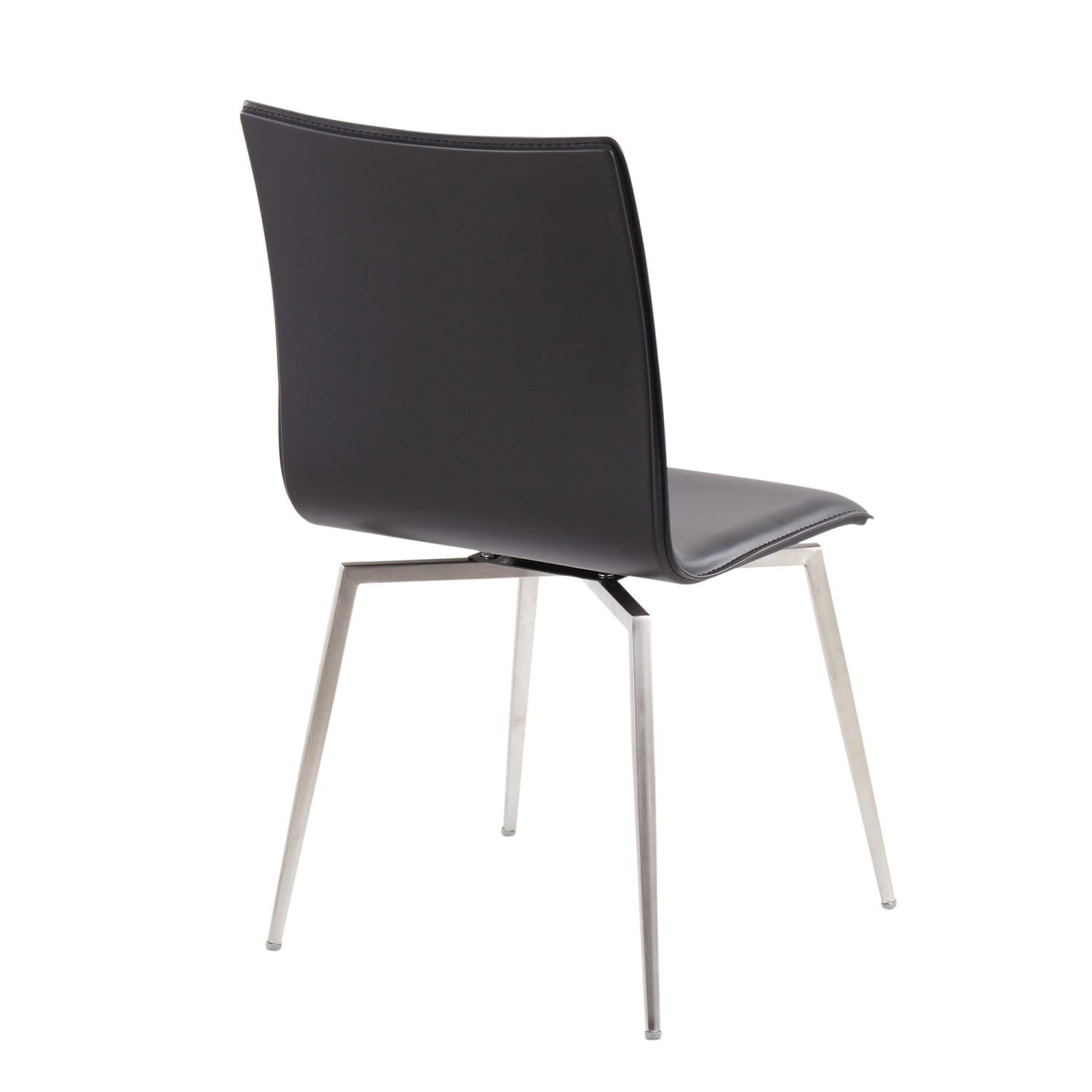 LumiSource Mason Upholstered Chairs BlackStainless Steel Set Of 2 Chairs PopularChairscom