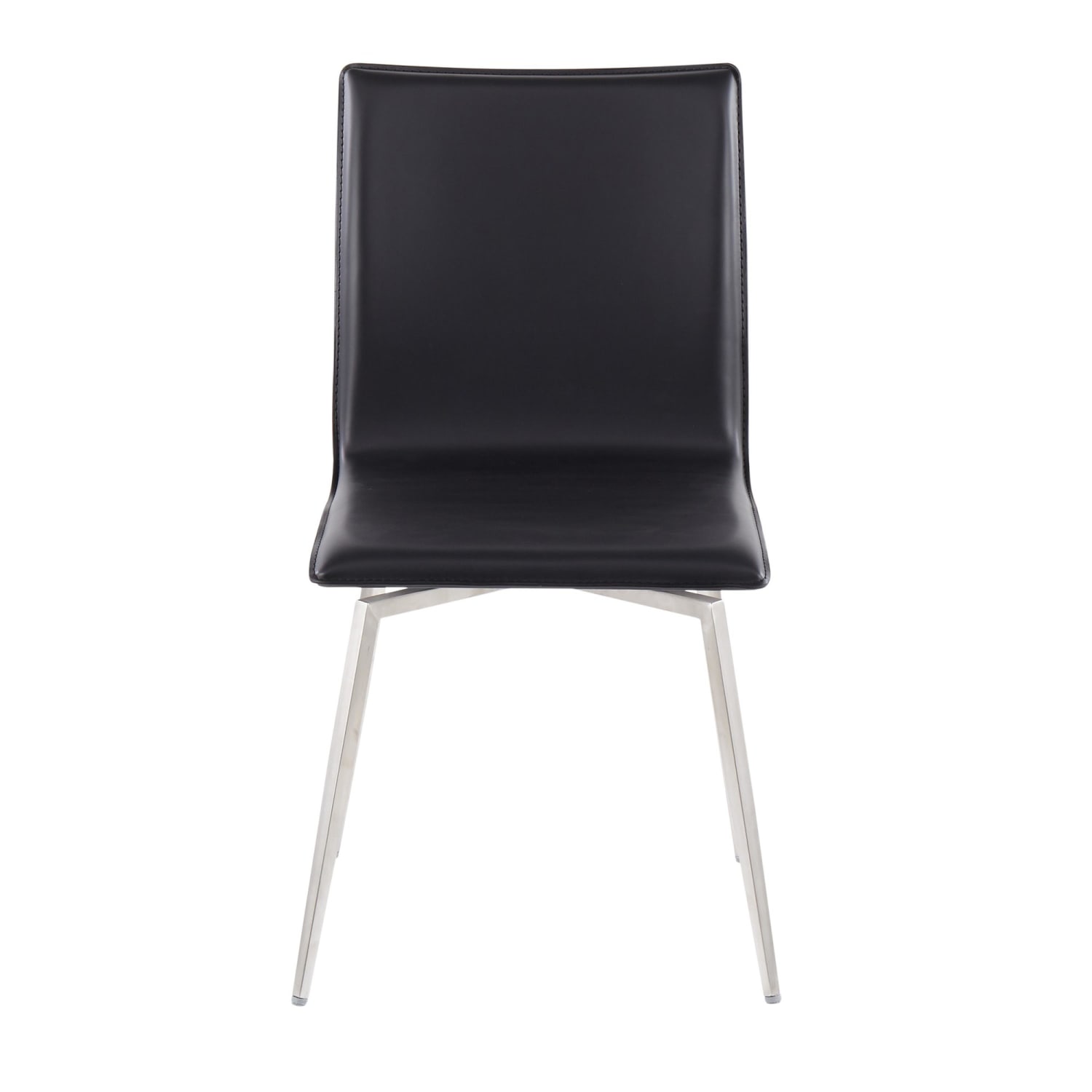 LumiSource Mason Upholstered Chairs BlackStainless Steel Set Of 2 Chairs PopularChairscom