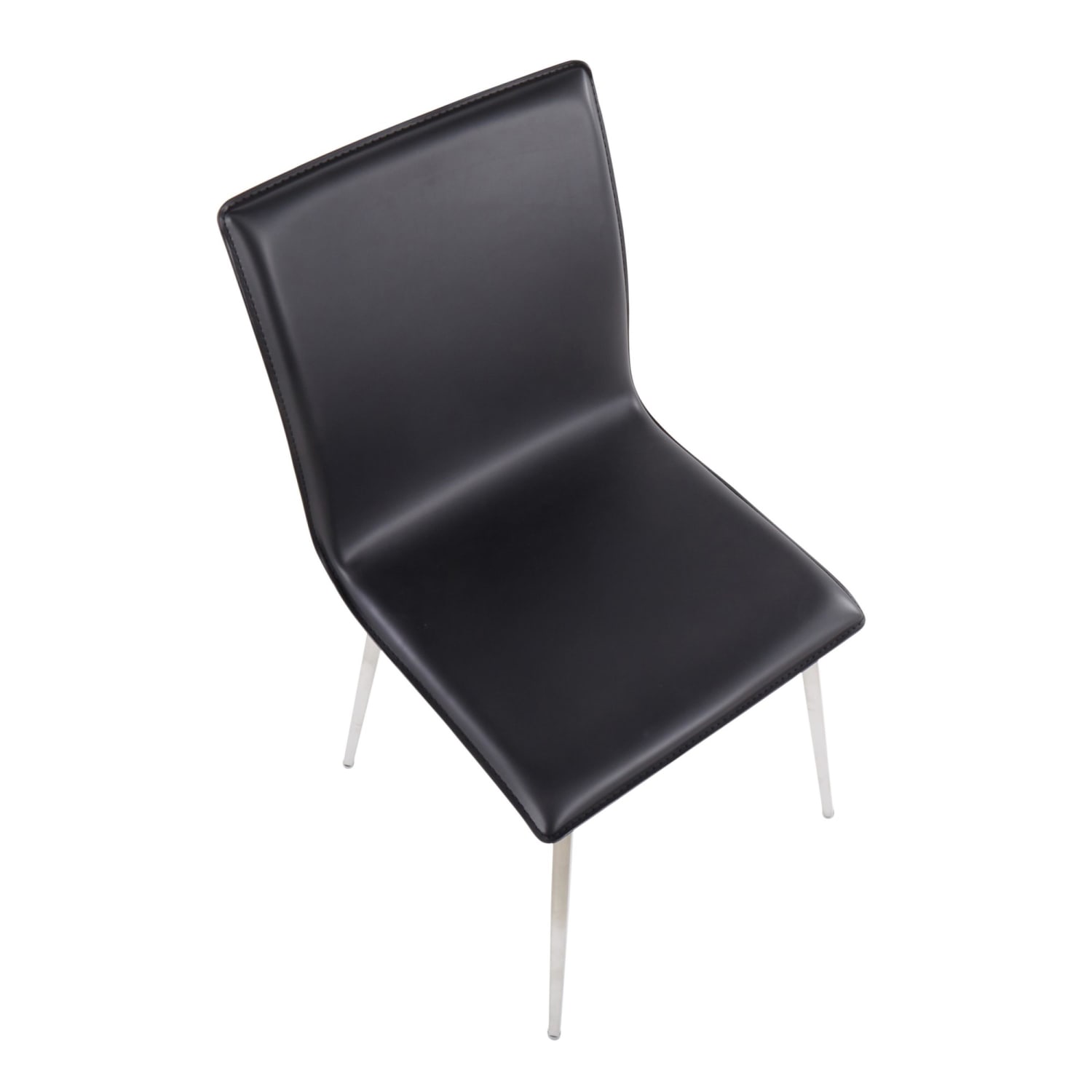 LumiSource Mason Upholstered Chairs BlackStainless Steel Set Of 2 Chairs PopularChairscom