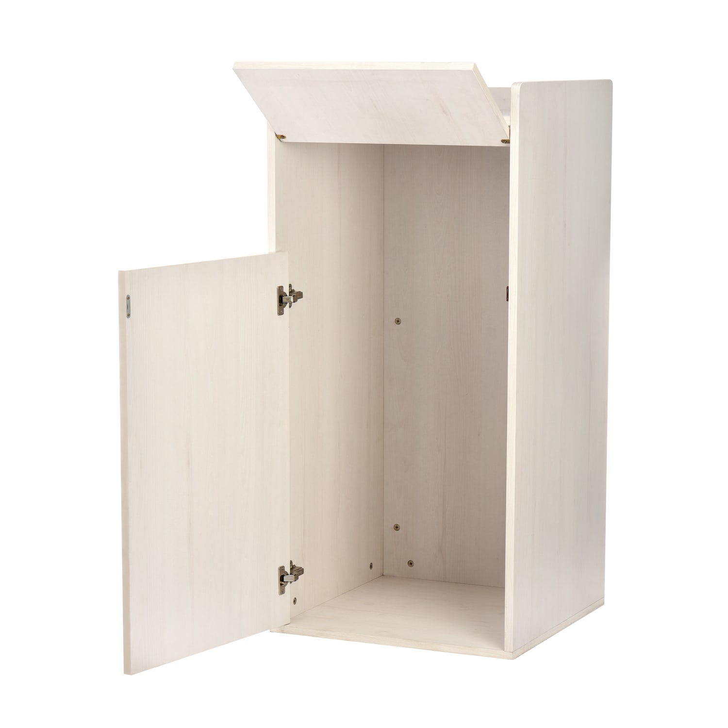 Alpine Industries Wood Commercial Tray Top Waste Enclosure Trash Receptacles, 40 Gallons, White, Pack Of 2 Receptacles - Image 5