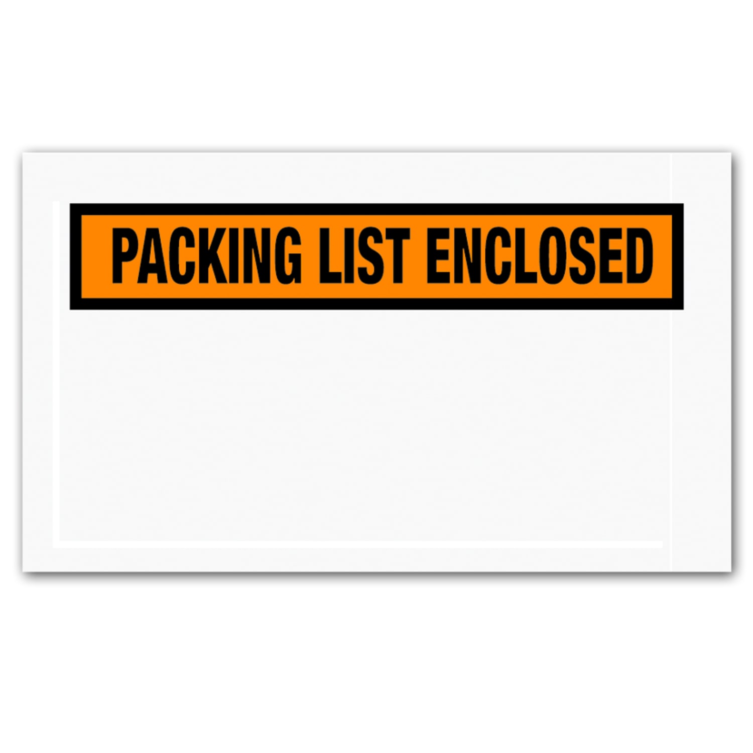 Tape Logic "Packing List Enclosed" Envelopes, Panel Face, 5 1/2in x 10in, Orange, Pack Of 1,000