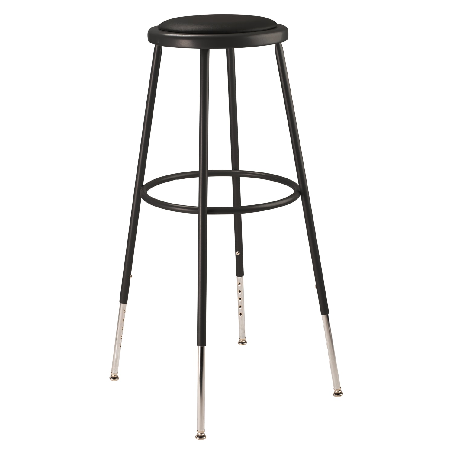 National Public Seating 6400 Series Adjustable-Height Padded Stools, Black, Pack Of 2 Stools - Image 3
