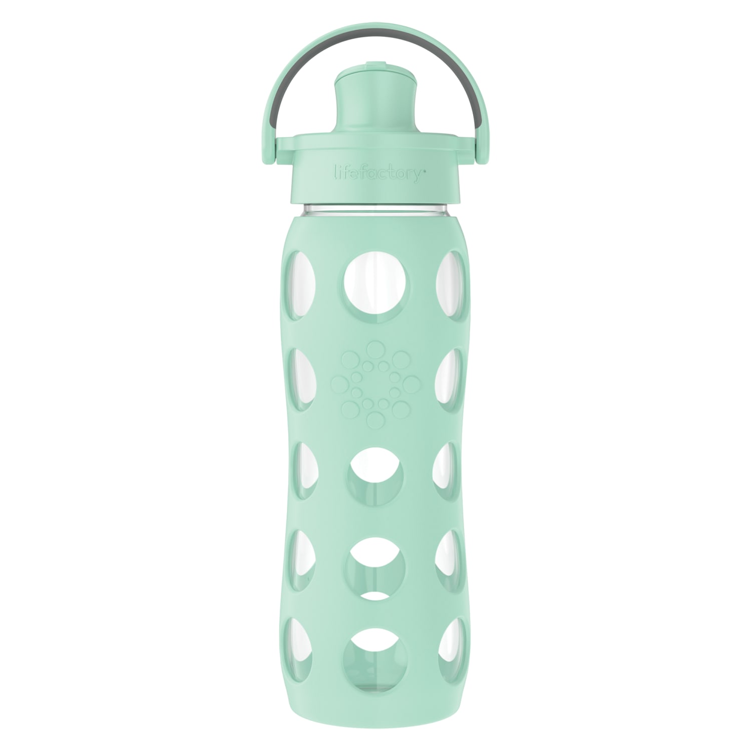 Lifefactory Glass Water Bottle With Active Flip Cap And Protective Silicone Sleeve, 22 Oz, Mint - Image 3