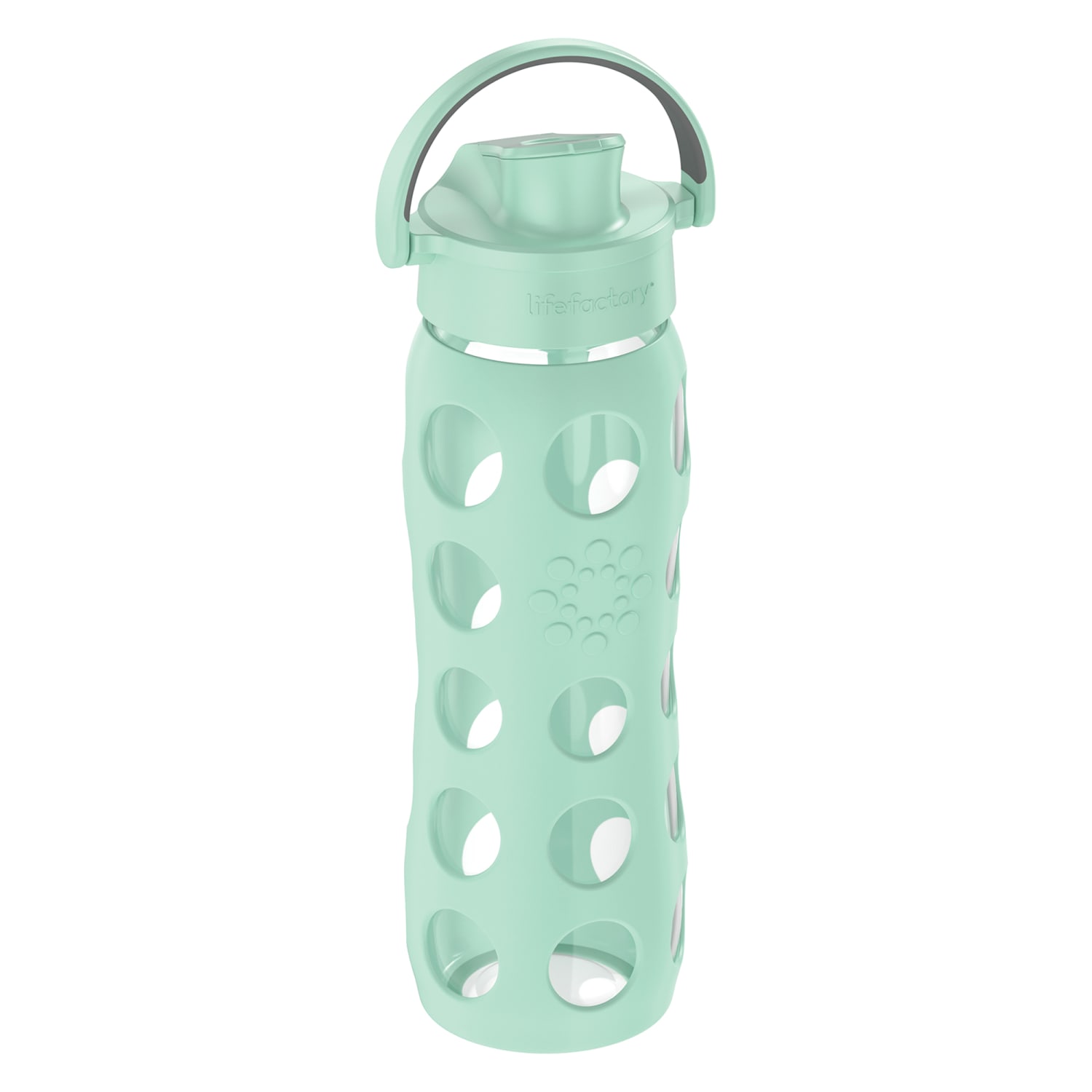 Lifefactory Glass Water Bottle With Active Flip Cap And Protective Silicone Sleeve, 22 Oz, Mint - Image 4