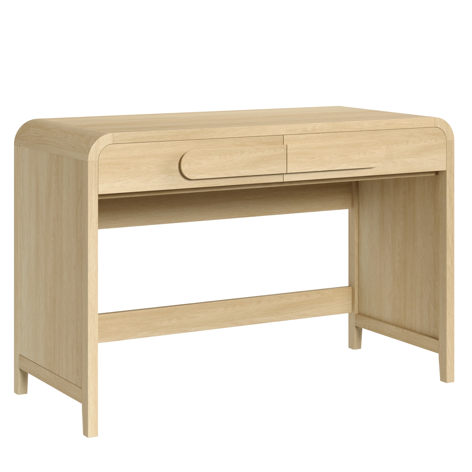 Bestier 46inW Writing Computer Desk With 2 Storage Sliding Drawers, Coastal Oak - Image 3