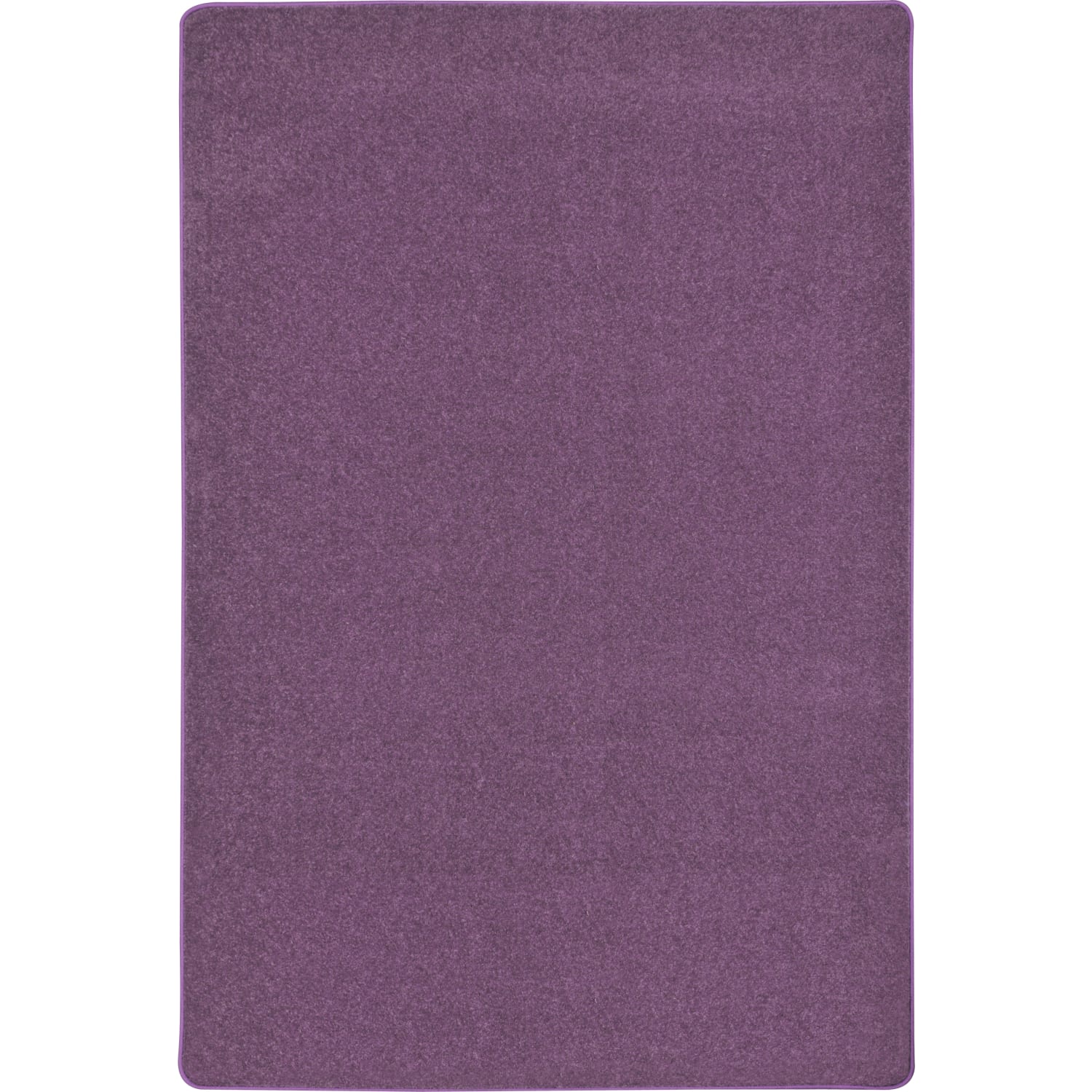 Joy Carpets Kid Essentials Solid Color Rectangle Area Rug, Endurance, 12ft x 6ft, Purple