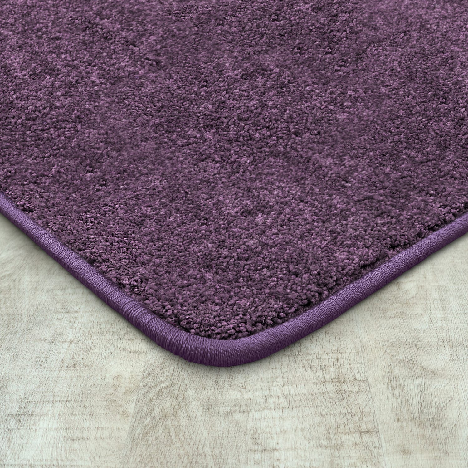 Joy Carpets Kid Essentials Solid Color Rectangle Area Rug, Endurance, 12ft x 6ft, Purple - Image 5
