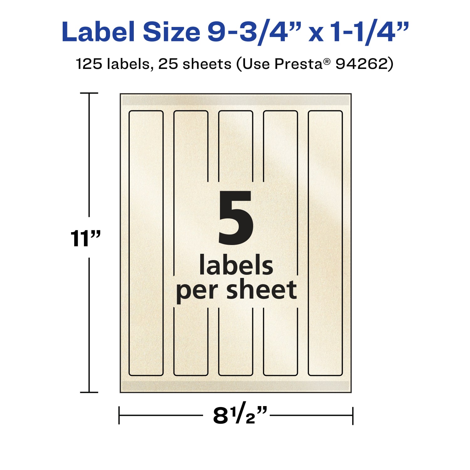 Avery Pearlized Permanent Labels With Sure Feed, 94262-PIP25, Rectangle, 9-3/4in x 1-1/4in, Ivory, Pack Of 125 Labels - Image 6