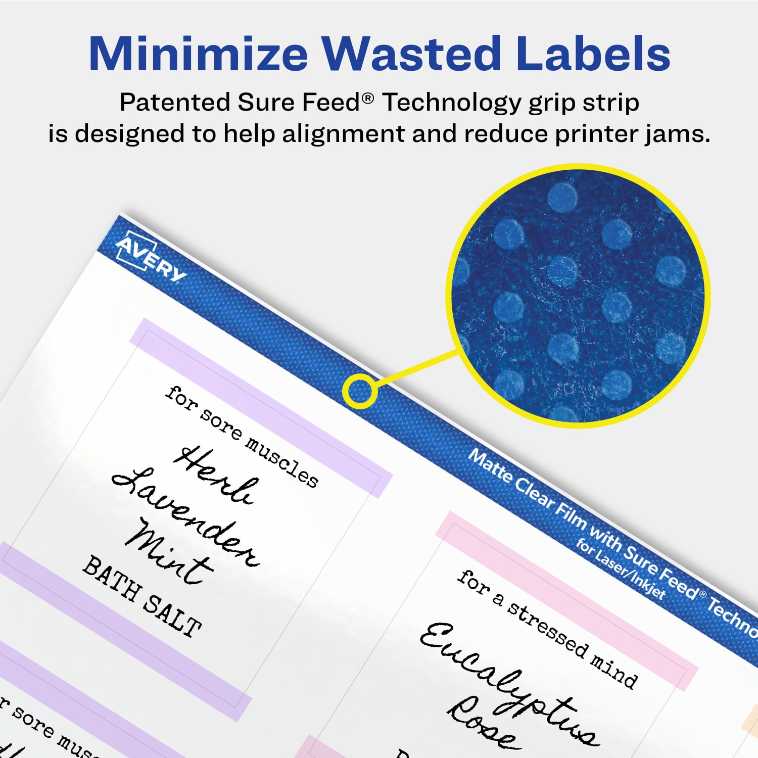 Avery Permanent Labels With Sure Feed, 94107-CMF10, Square, 2in x 2in, Matte Clear, Pack Of 120 - Image 5
