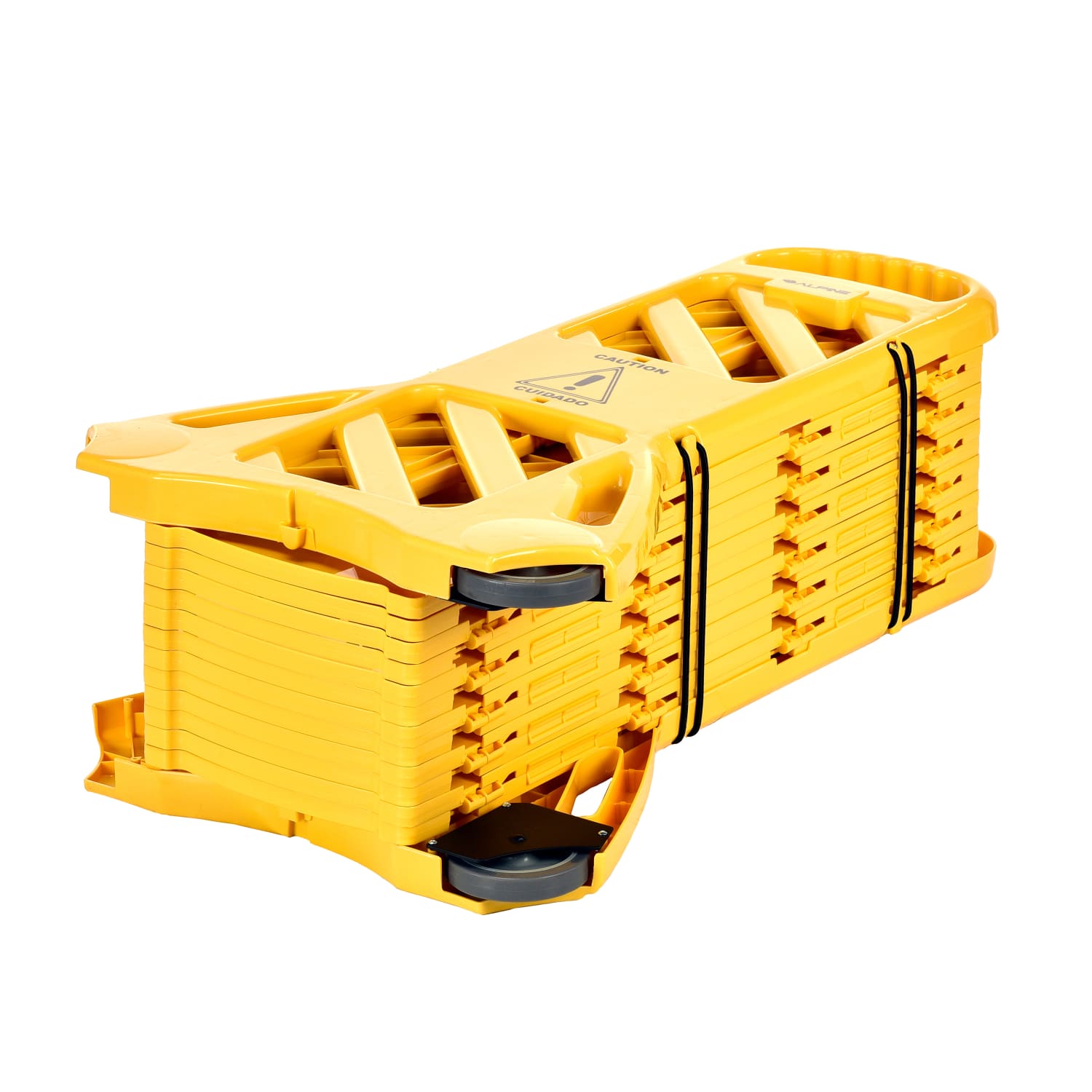 Alpine Expandable Mobile Safety Barricade Fence System, 13ft, Yellow - Image 3
