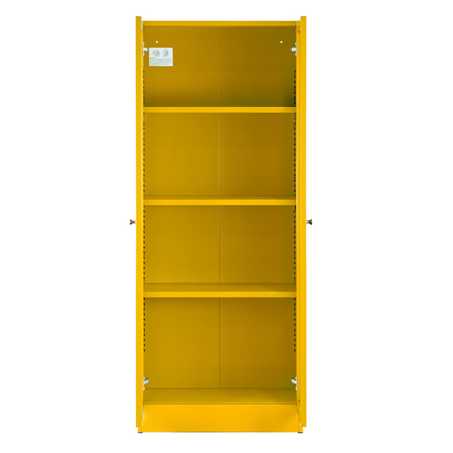 Glamour Home Avice 24inW 4-Shelf Metal Cabinet With Doors, Yellow - Image 5