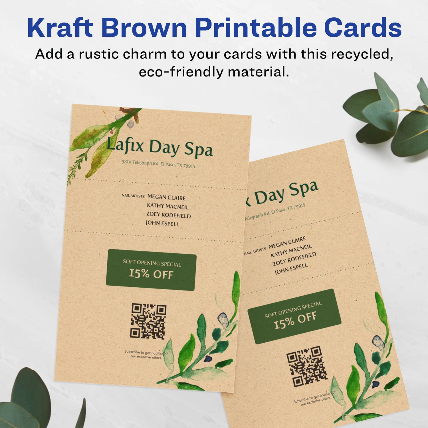Avery Printable Invitation Cards, Rectangle, 5.5in x 8.5in, Kraft Brown, Pack Of 50 - Image 3